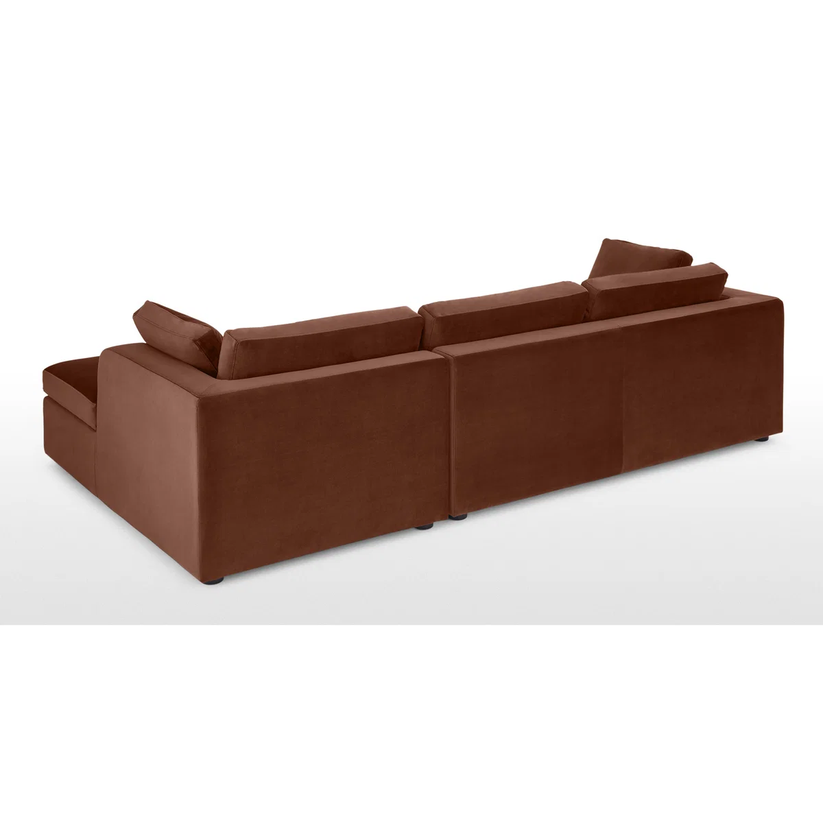Mogen Right Hand Facing Chiase End Sofa Bed with Storage, Warm Caramel Velvet – image 5