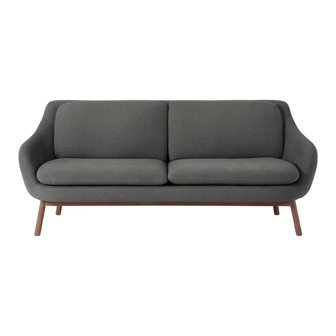 Oslo 3 Seater Sofa, Marl Grey with Dark Stained Oak Legs – image 2