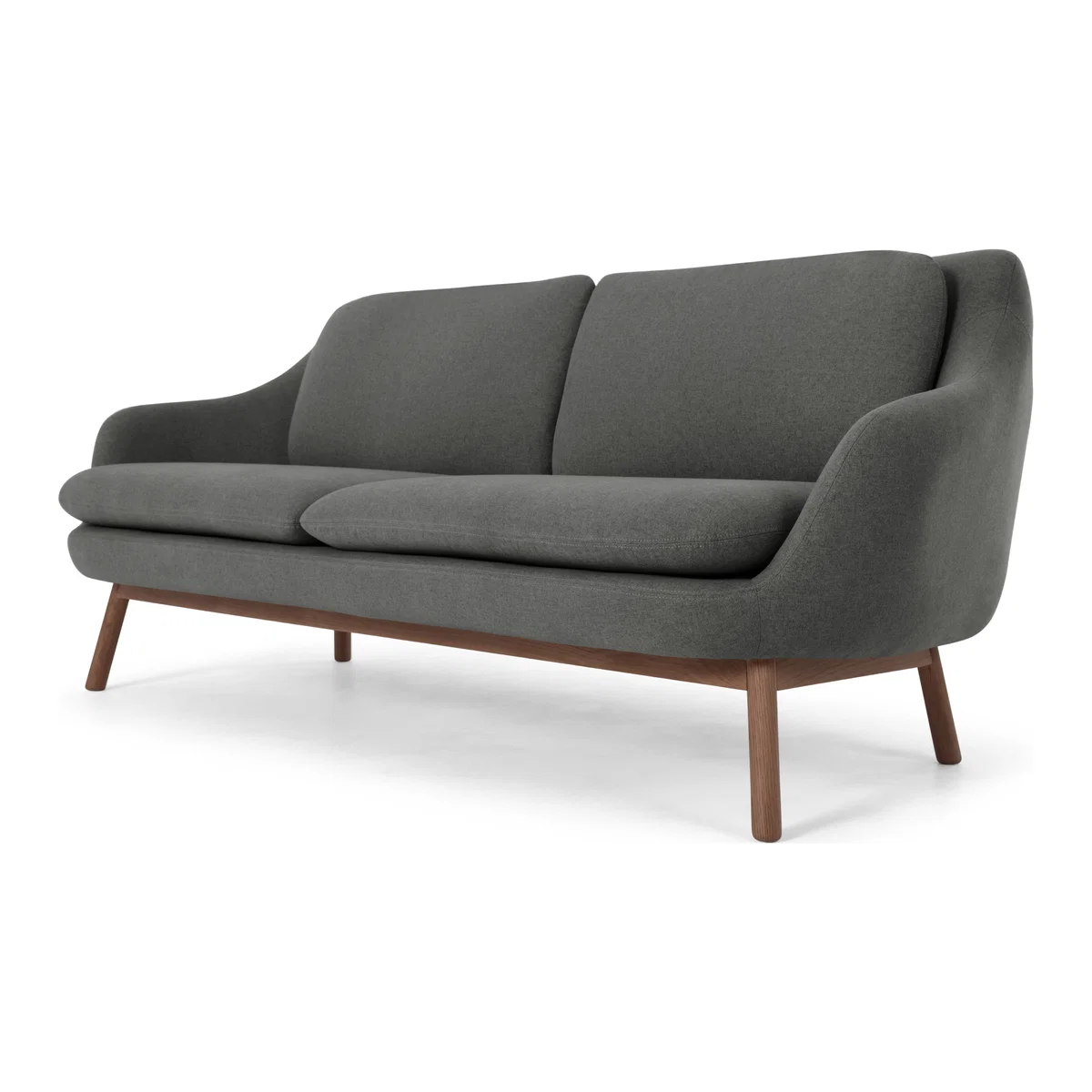 Oslo 3 Seater Sofa, Marl Grey with Dark Stained Oak Legs – image 1
