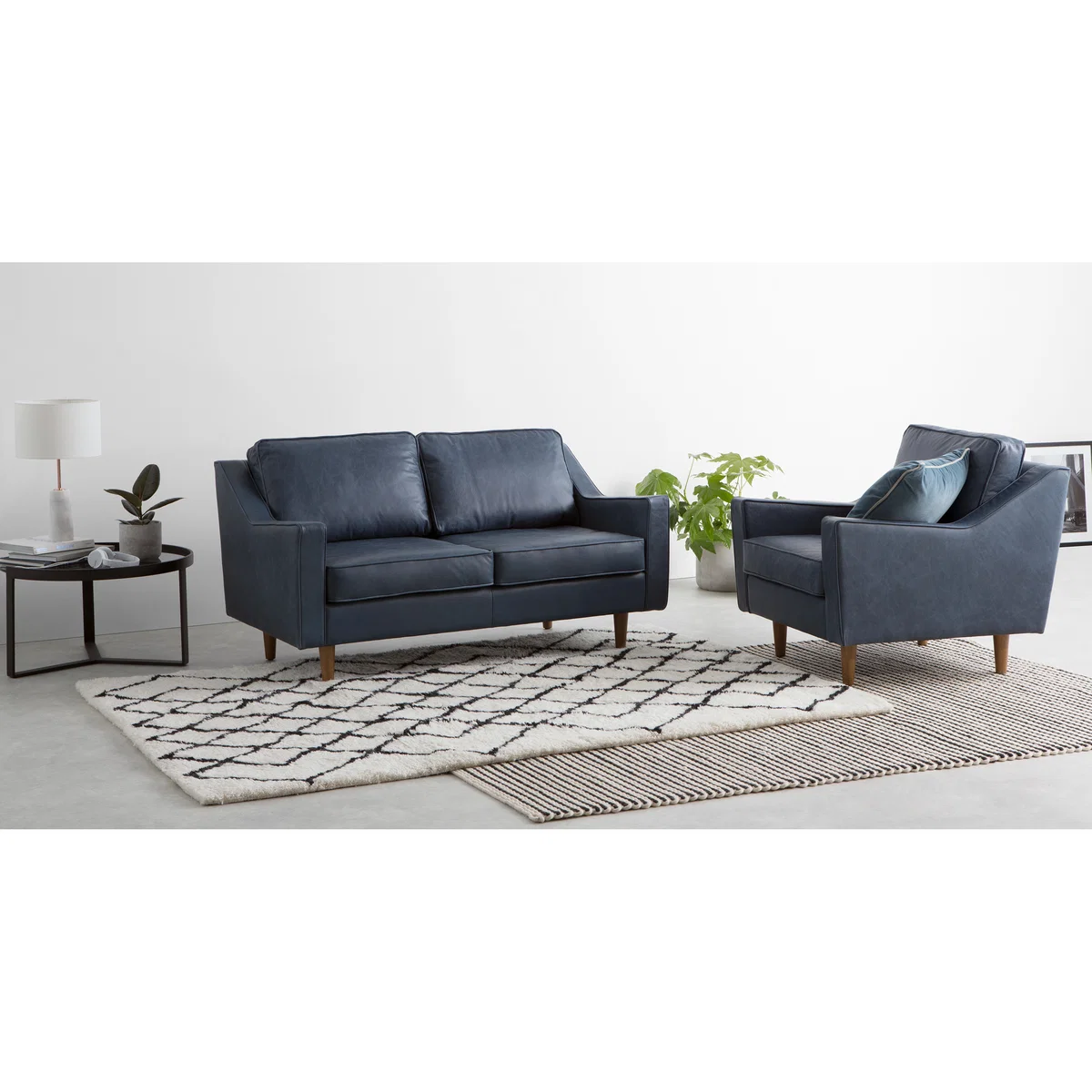 Dallas 2 Seater Sofa, Charm Midnight Premium Leather – image 3