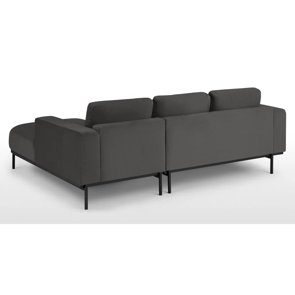 Jarrod Right Hand Facing Chaise End Corner Sofa, Plush Asphalt Velvet – image 5