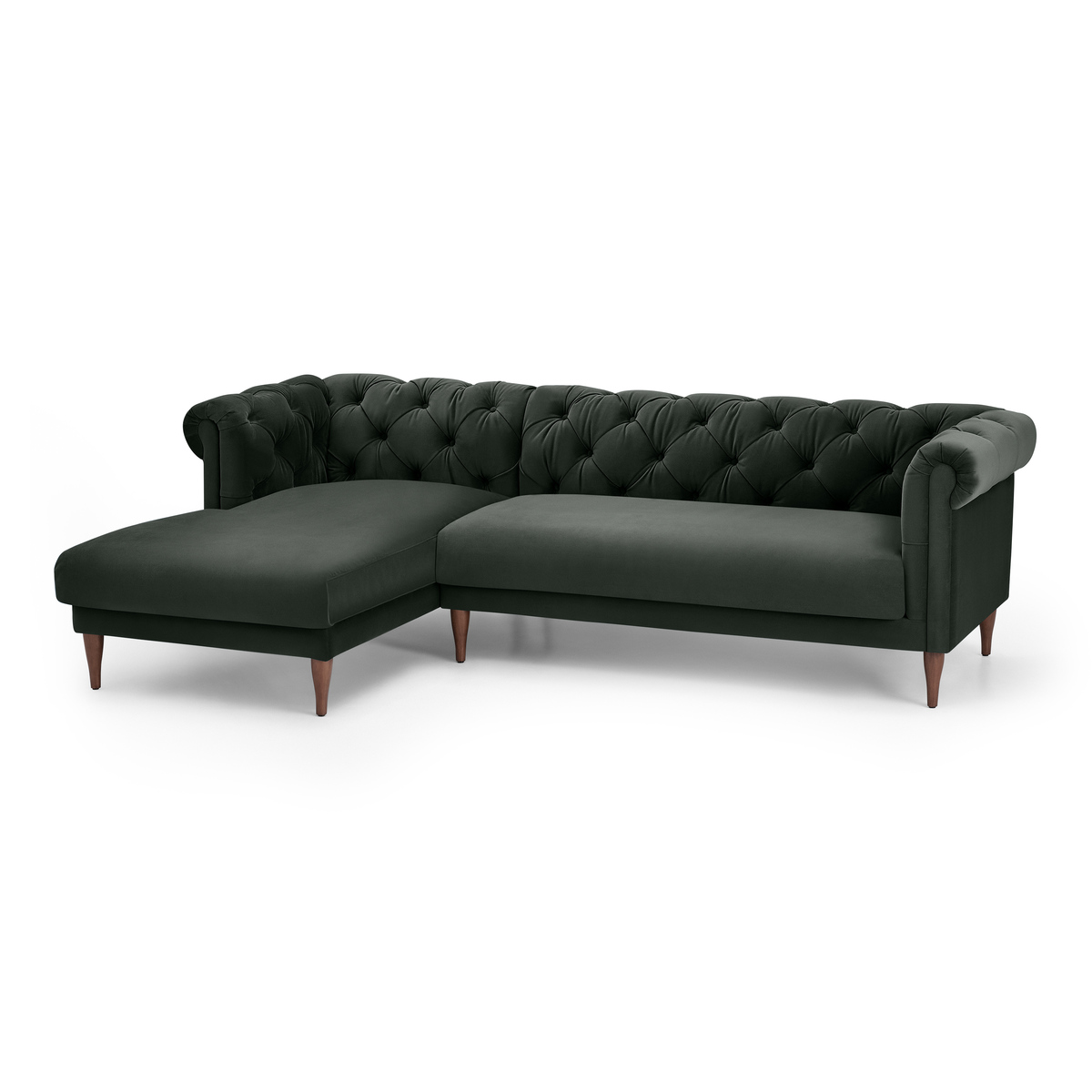 Barstow Left Hand Facing Chaise End Corner Sofa, Dark Anthracite Velvet – image 2