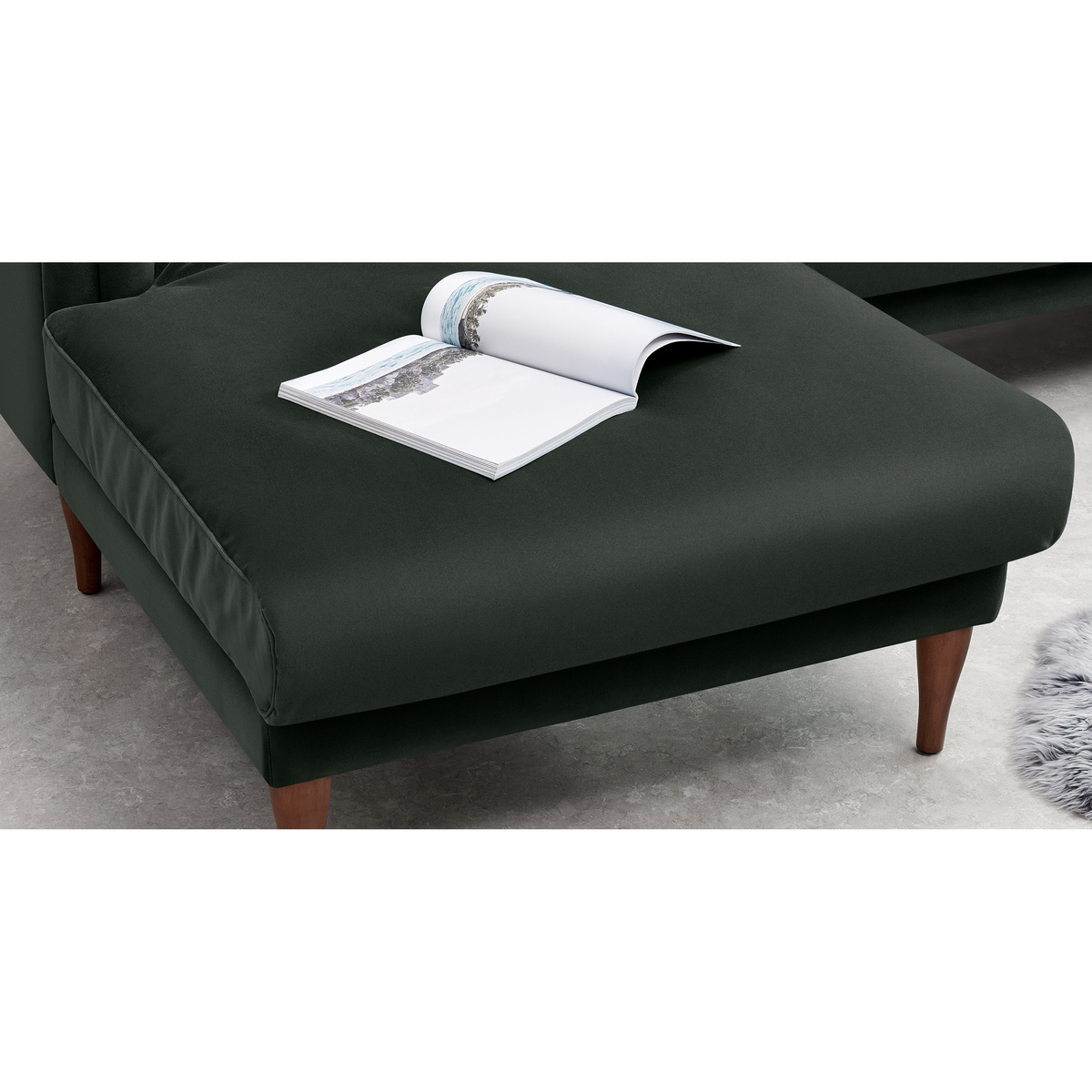 Barstow Left Hand Facing Chaise End Corner Sofa, Dark Anthracite Velvet – image 4