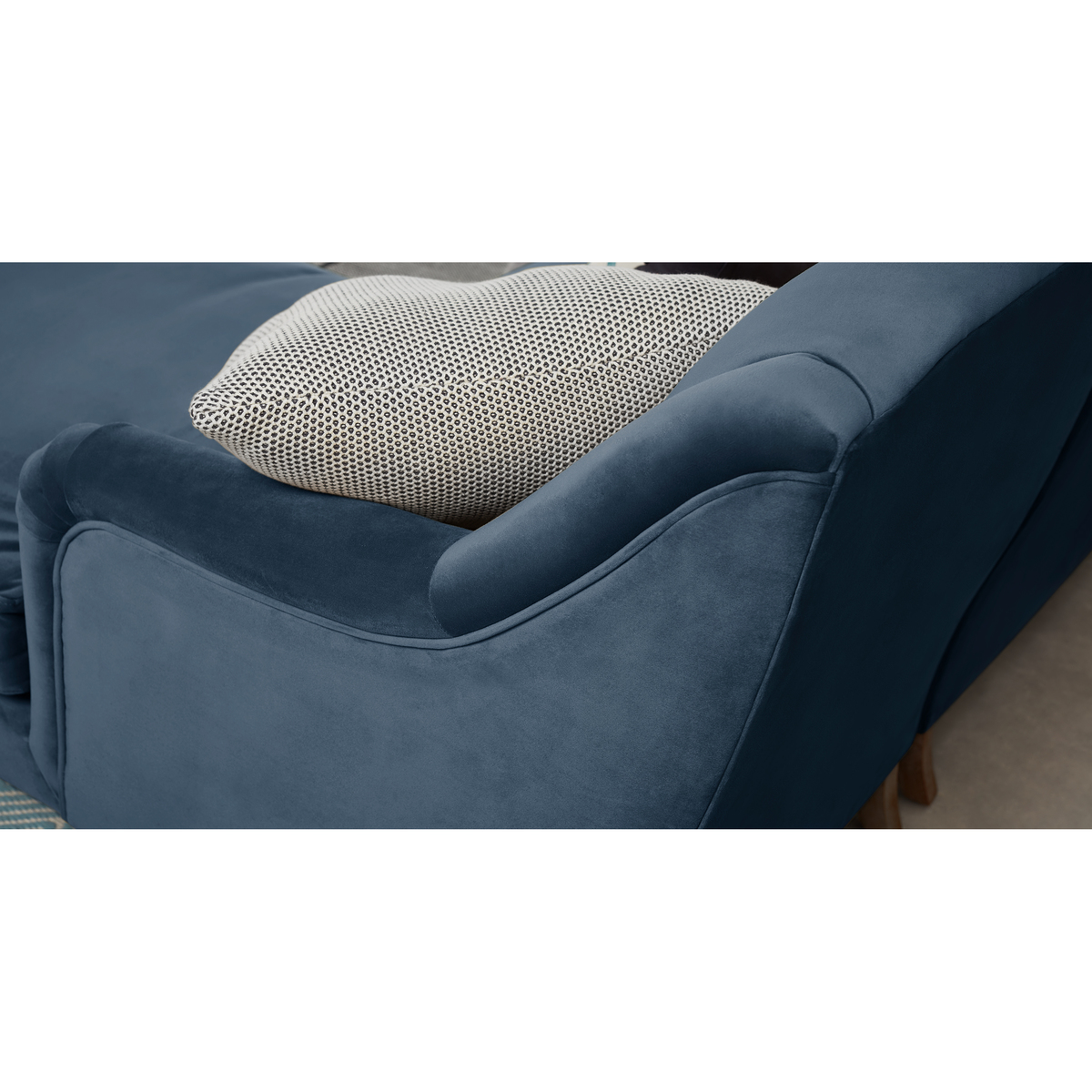 Ariana Right Hand Facing Chaise End Corner Sofa, Sapphire Velvet – image 4