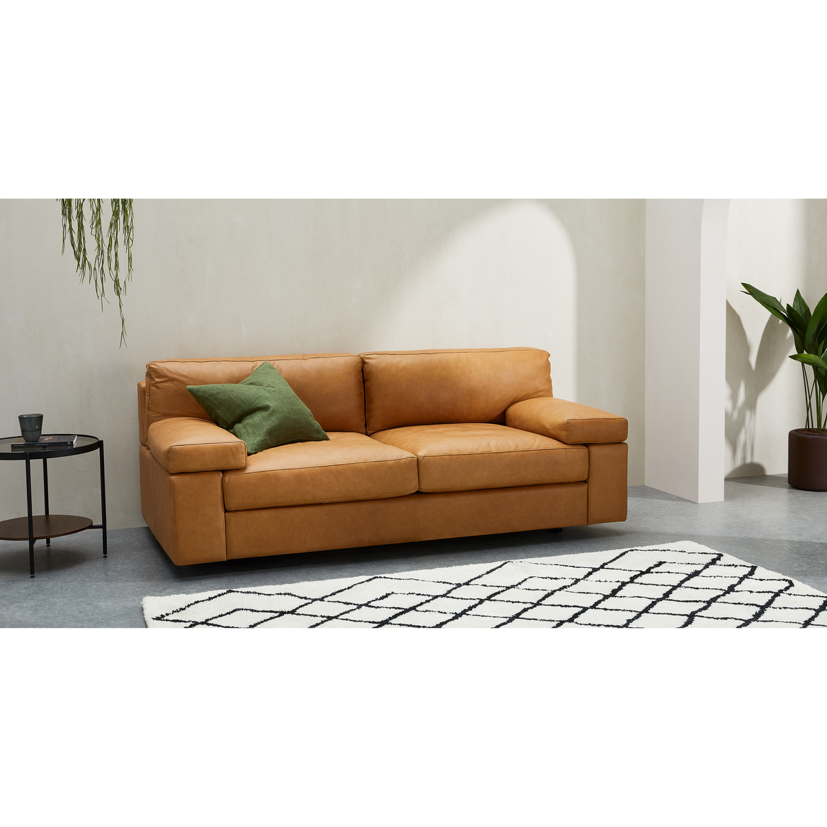 Gioffre Large 2 Seater Sofa, Courier Tan Premium Leather – image 3