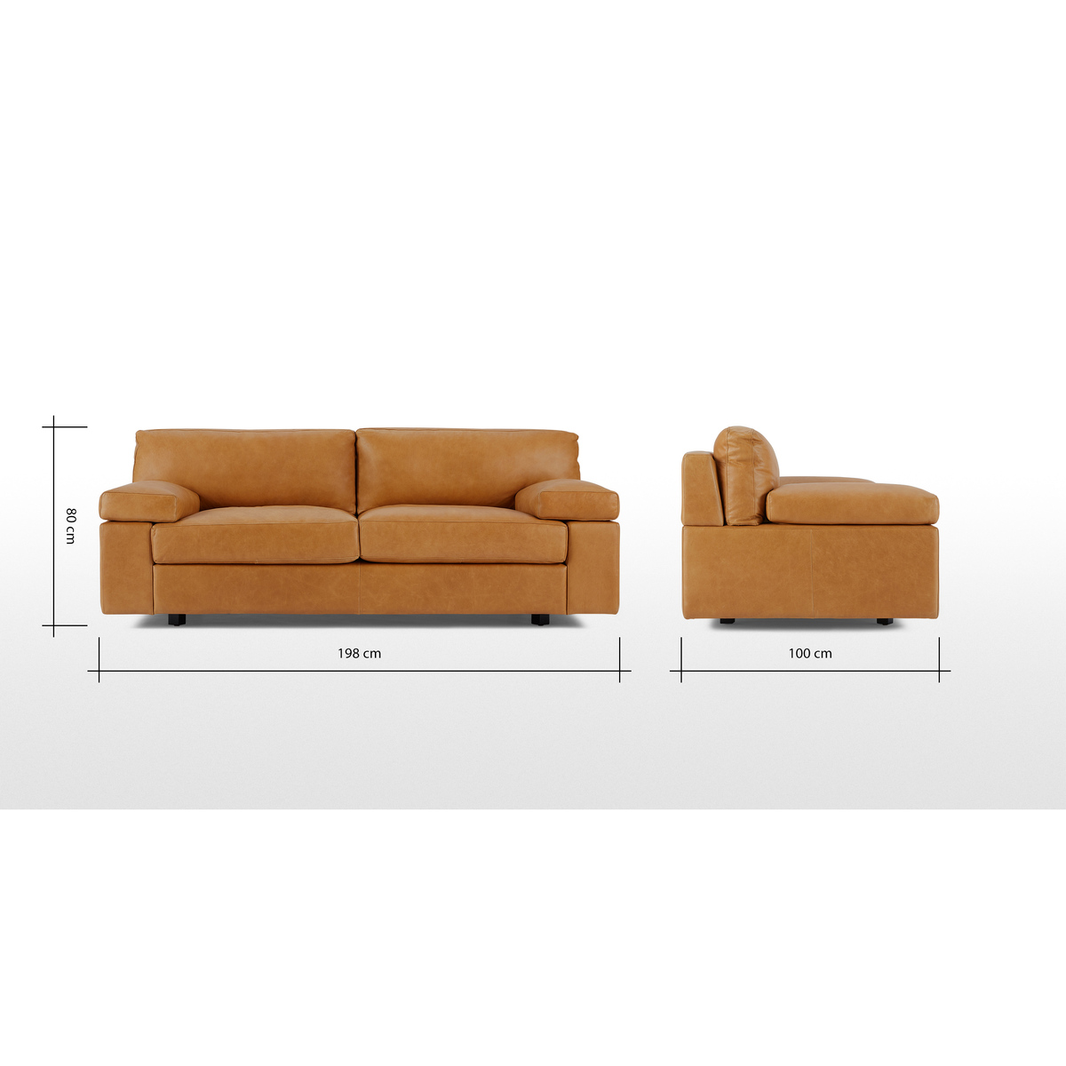 Gioffre Large 2 Seater Sofa, Courier Tan Premium Leather – image 8