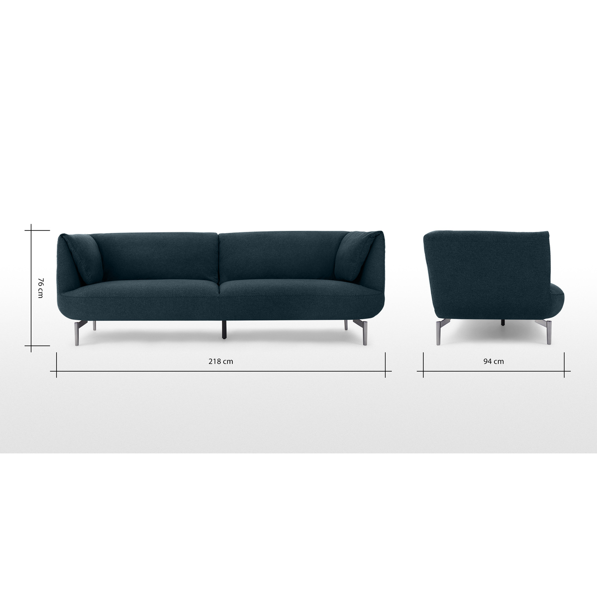 Inka 3 Seater Sofa, Aegean Blue – image 8
