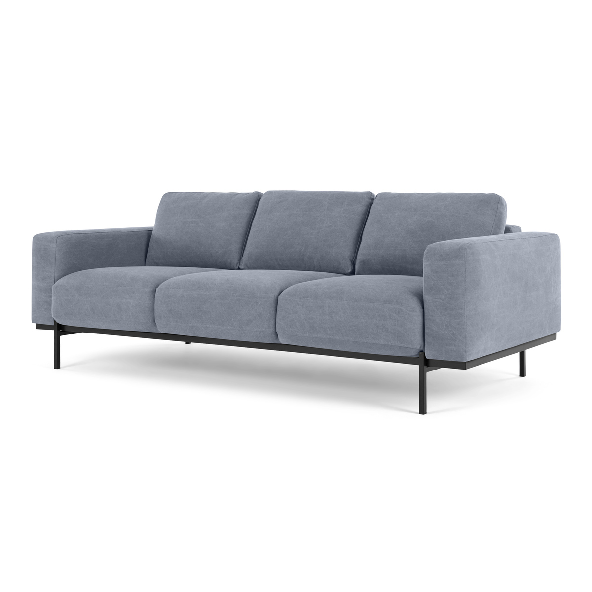 Jarrod 3 Seater Sofa, Washed Blue Cotton – image 2