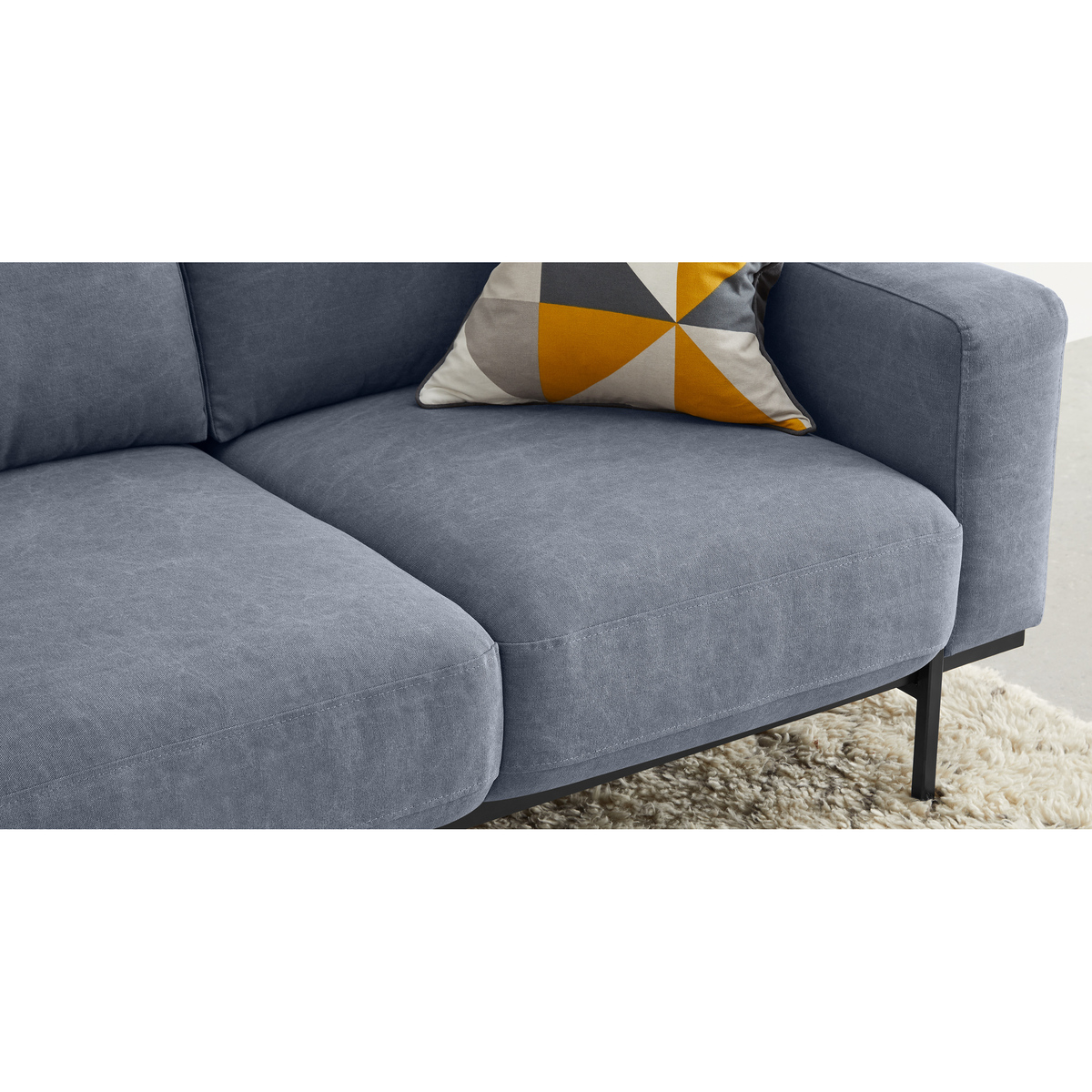 Jarrod 3 Seater Sofa, Washed Blue Cotton – image 4