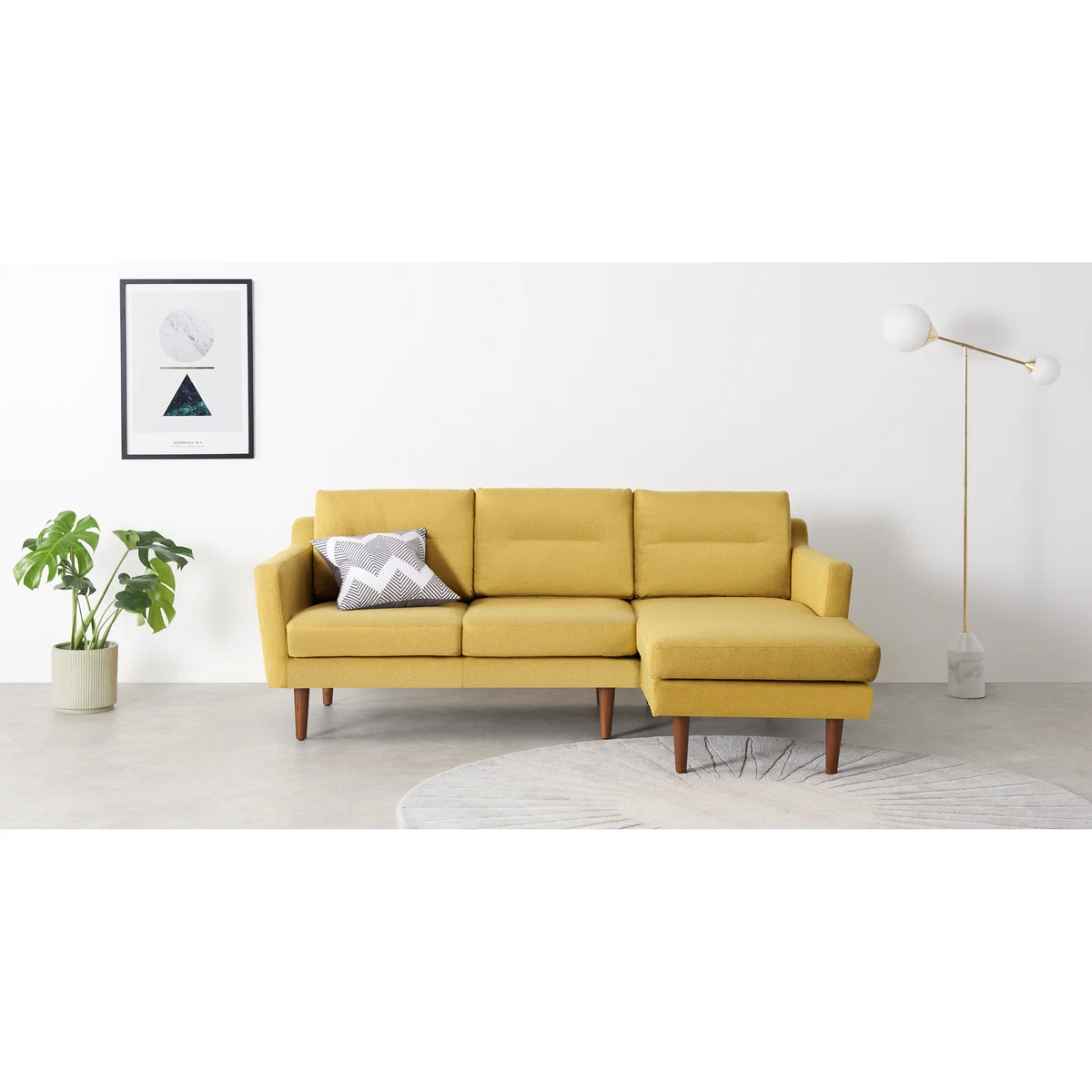 Walker Right Hand Facing Chaise Corner Sofa, Orleans Yellow – image 3