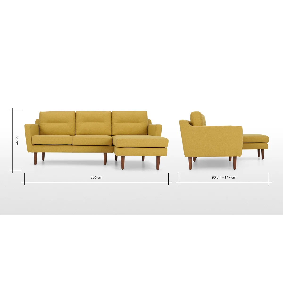 Walker Right Hand Facing Chaise Corner Sofa, Orleans Yellow – image 8
