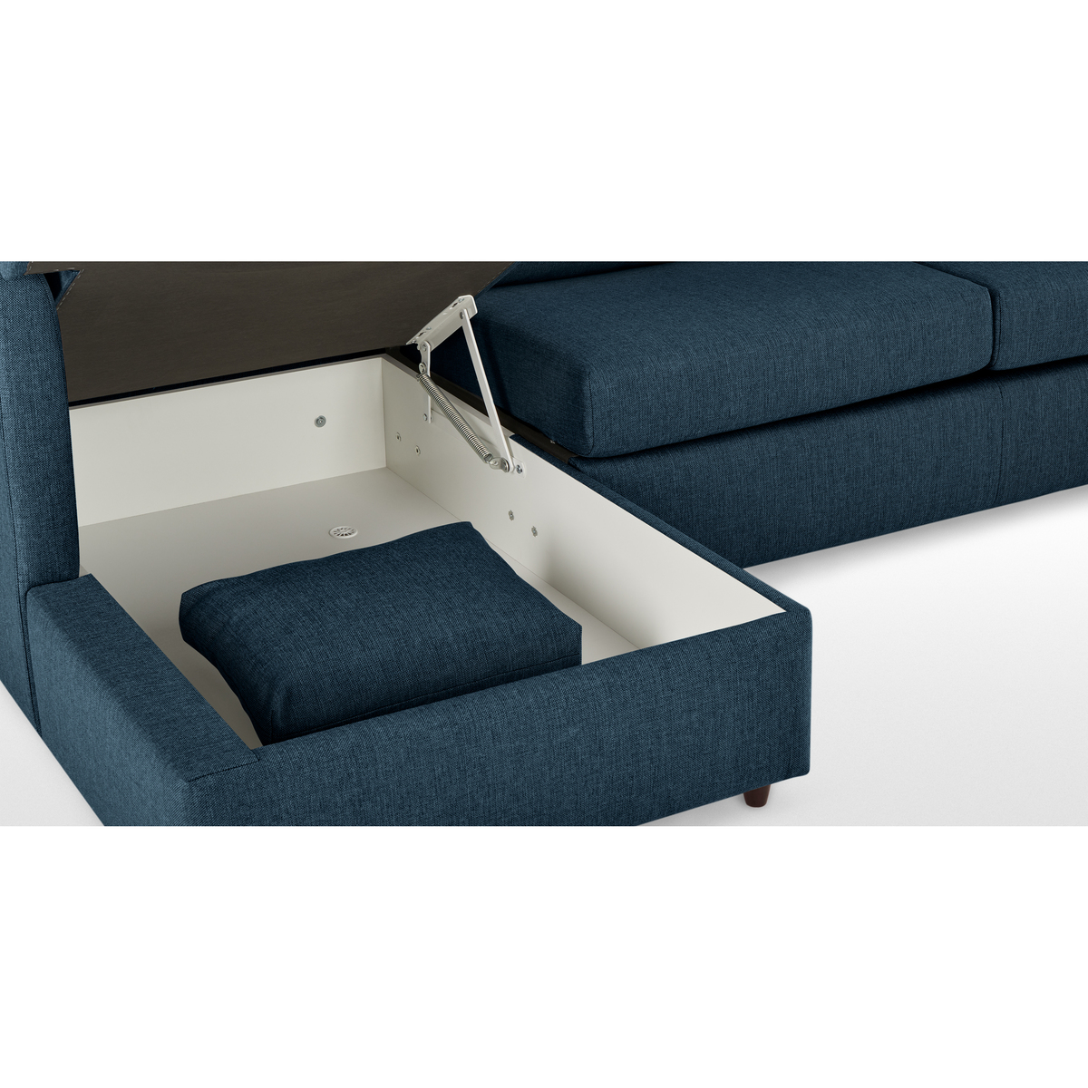 Milner Left Hand Facing Corner Storage Sofa Bed with Foam Mattress, Arctic Blue – image 3