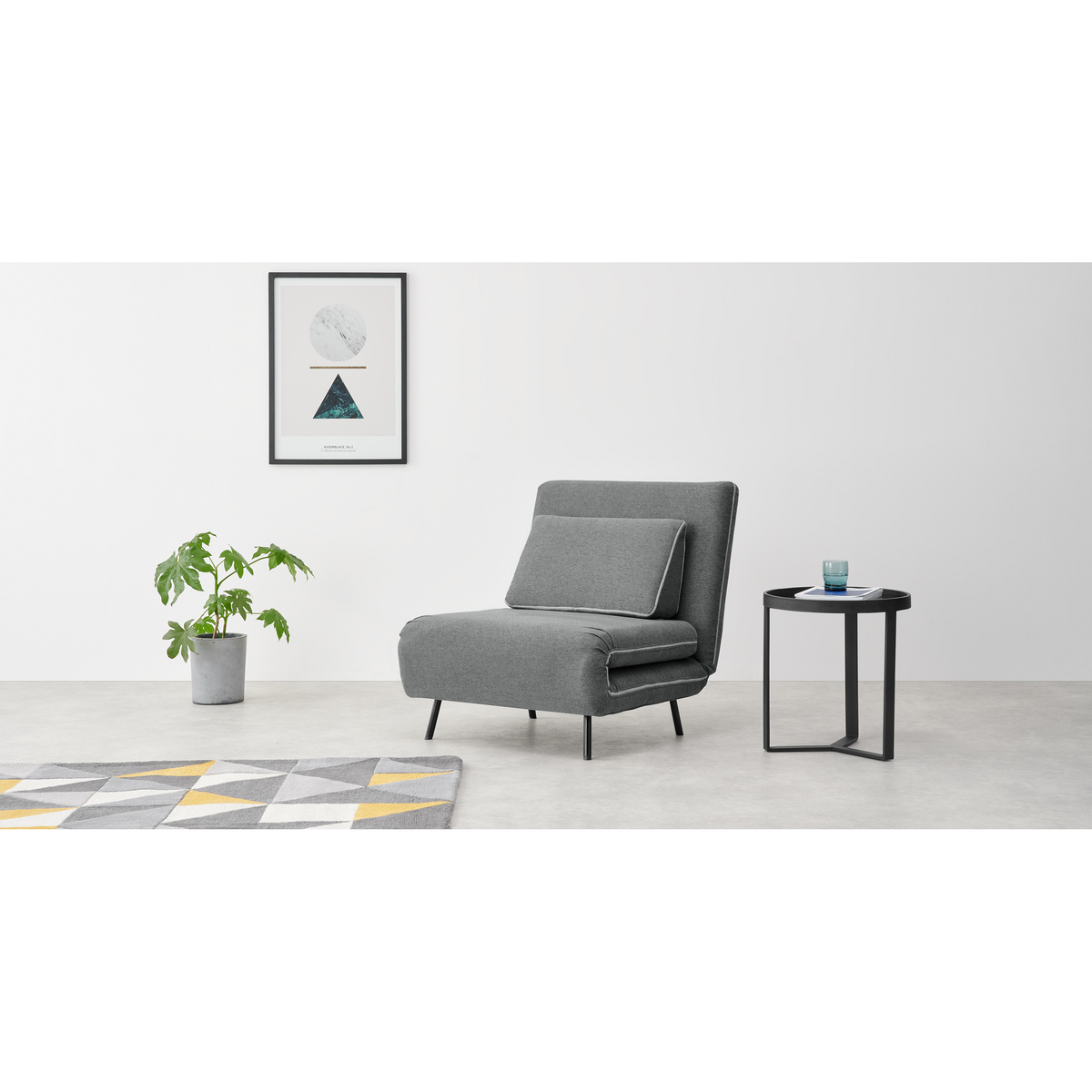 Kahlo Single Seat Sofa Bed, Salt Grey – image 3