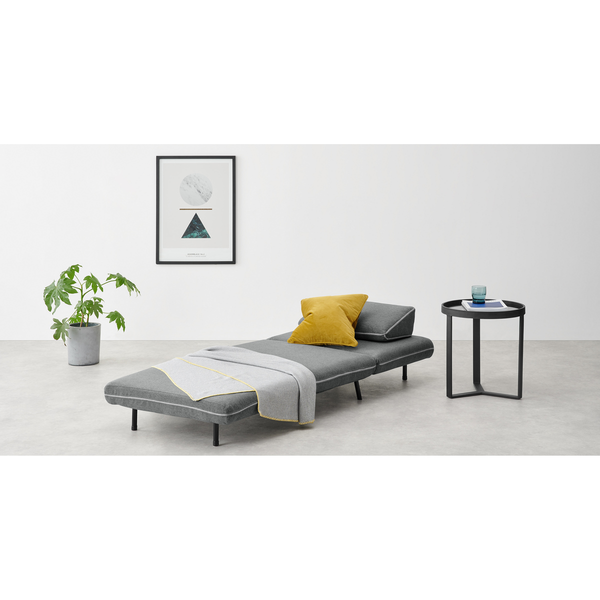 Kahlo Single Seat Sofa Bed, Salt Grey – image 8