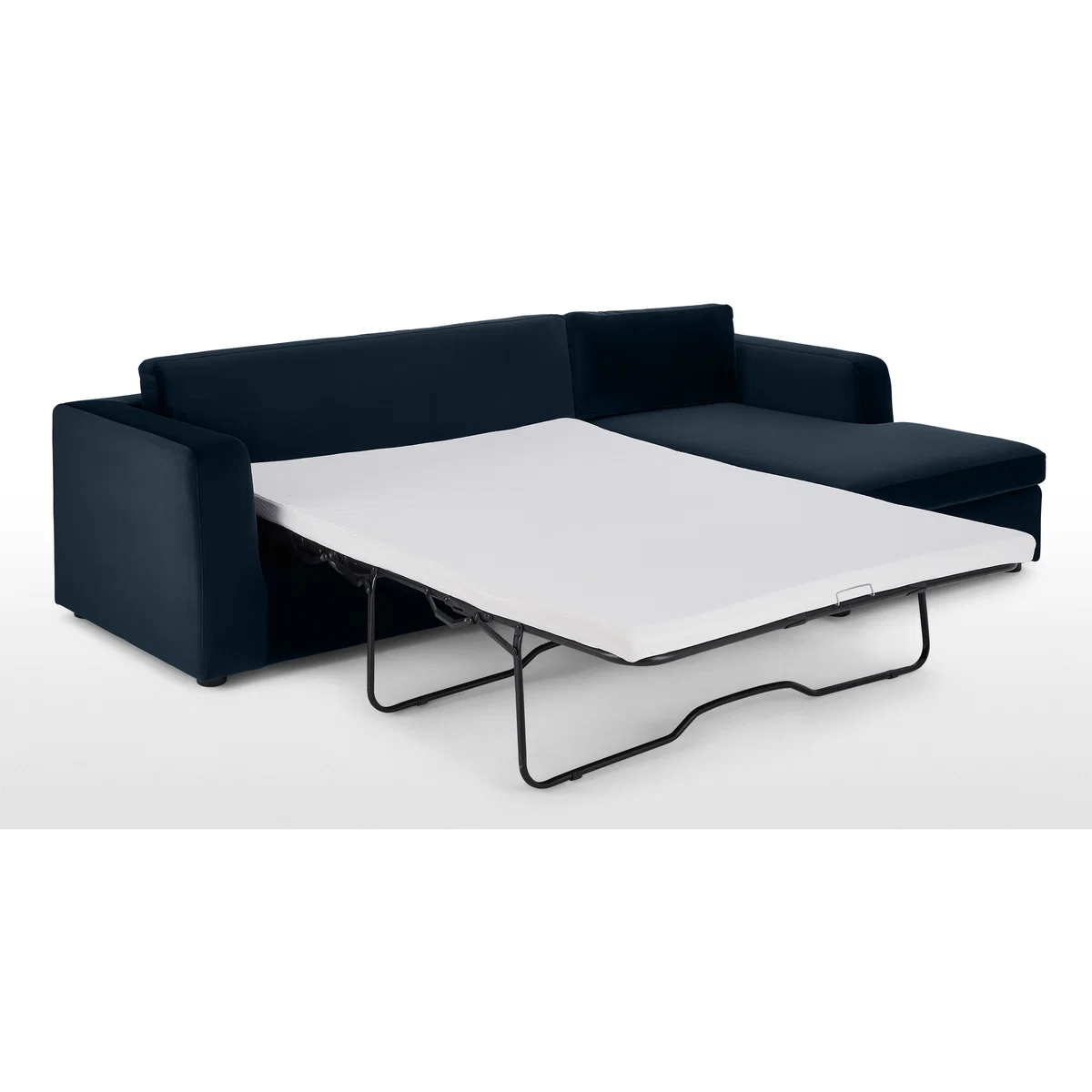 Mogen Right Hand Facing Chaise End Sofa Bed with Storage, Sapphire Blue Velvet – image 7