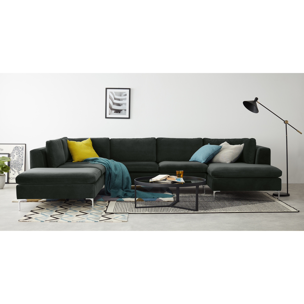 Monterosso Left Hand Facing Corner Sofa, Dark Anthracite Velvet – image 3