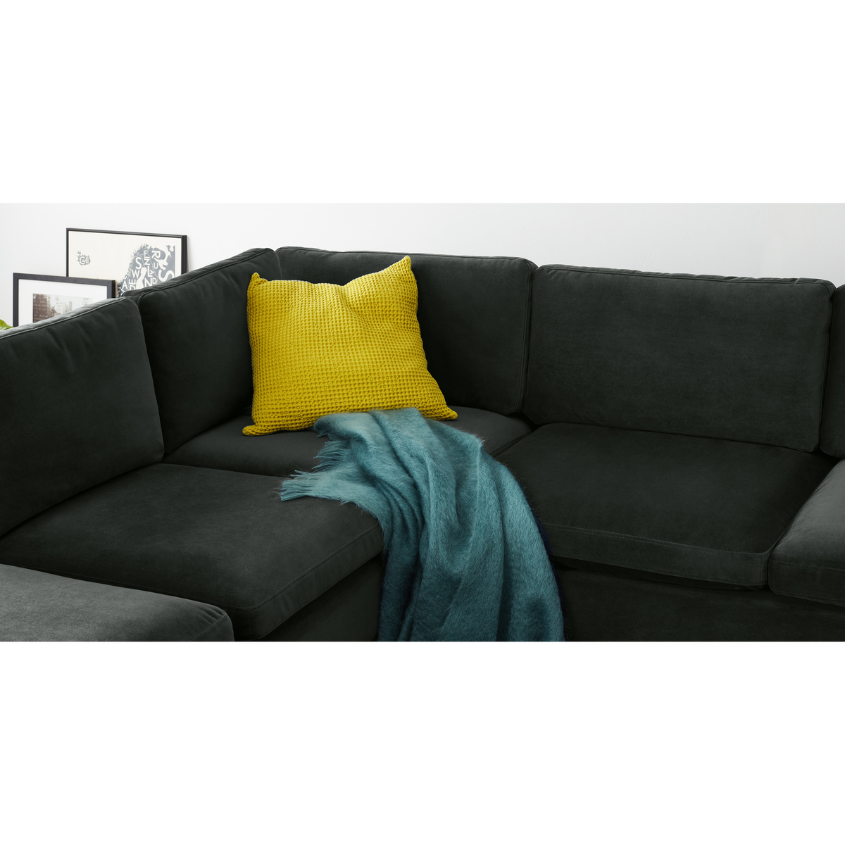 Monterosso Left Hand Facing Corner Sofa, Dark Anthracite Velvet – image 6
