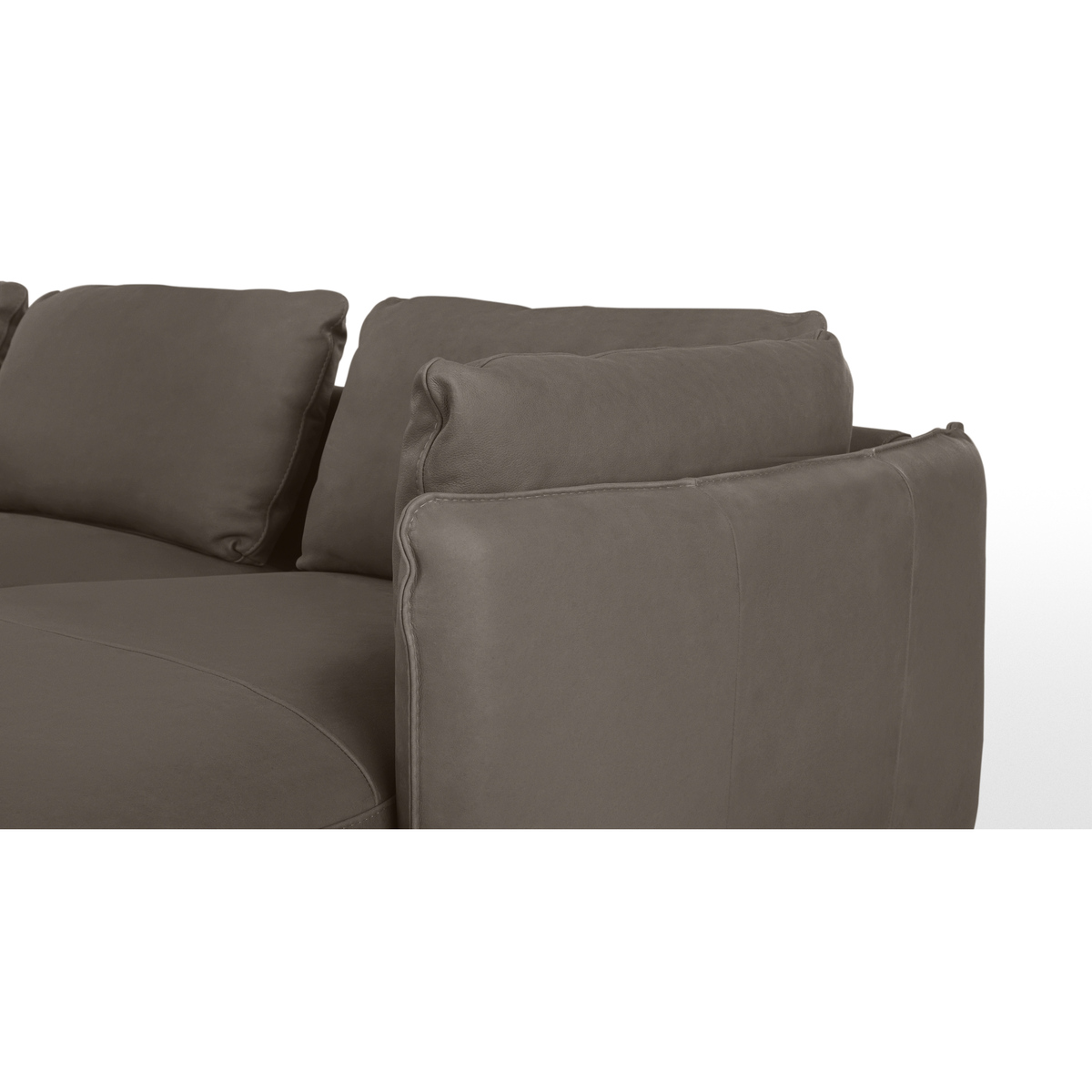 Vento 3 Seater Right Hand Facing Chaise End Sofa, Texas Grey Leather – image 5