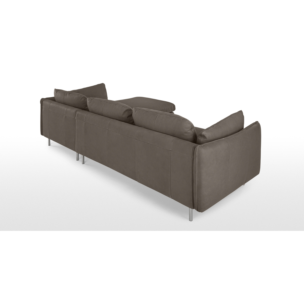 Vento 3 Seater Right Hand Facing Chaise End Sofa, Texas Grey Leather – image 6