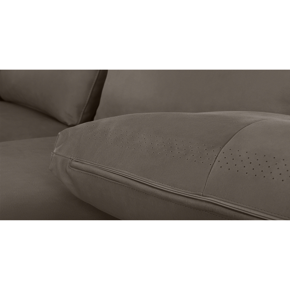 Vento 3 Seater Right Hand Facing Chaise End Sofa, Texas Grey Leather – image 7
