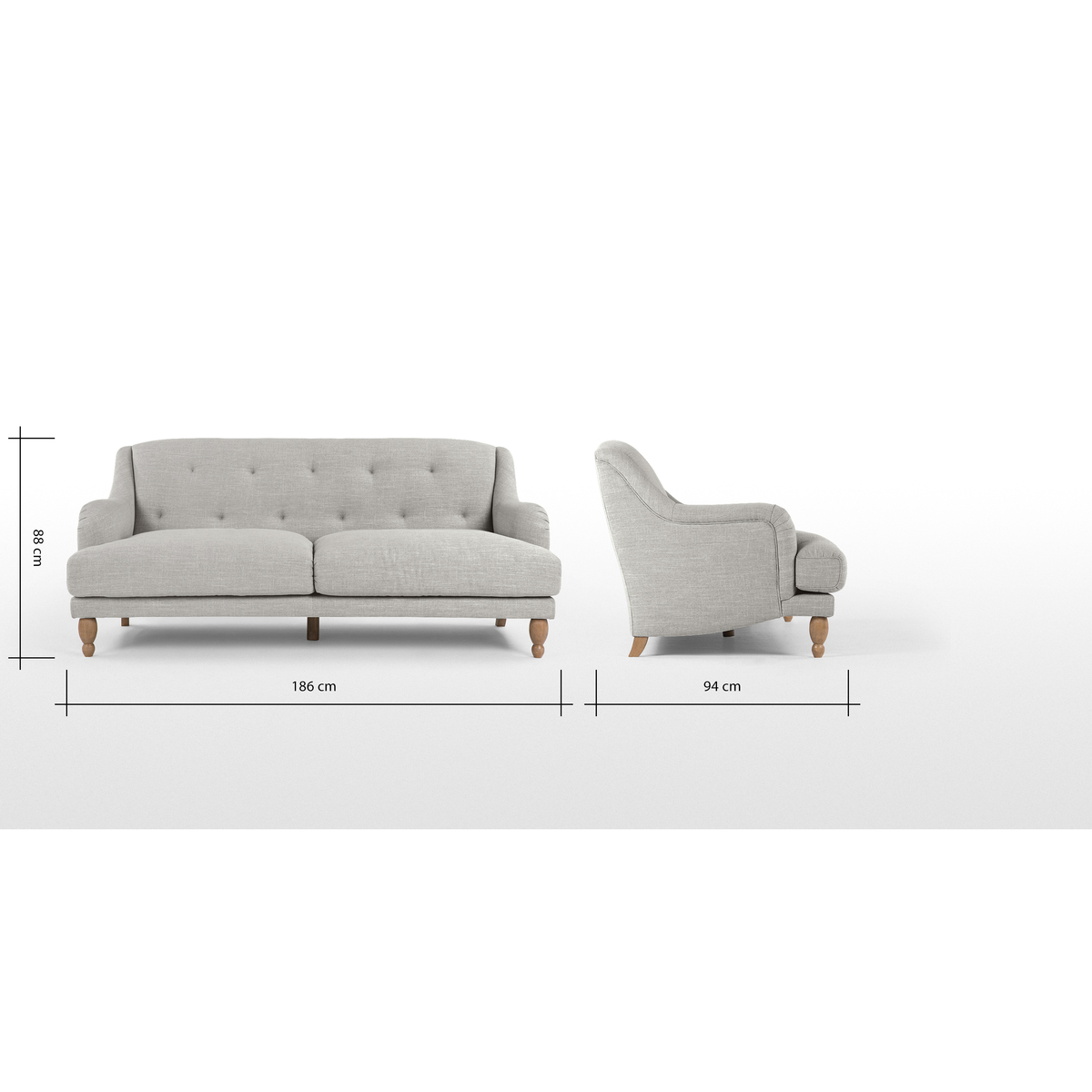 Ariana 3 Seater Sofa, Chic Grey – image 7