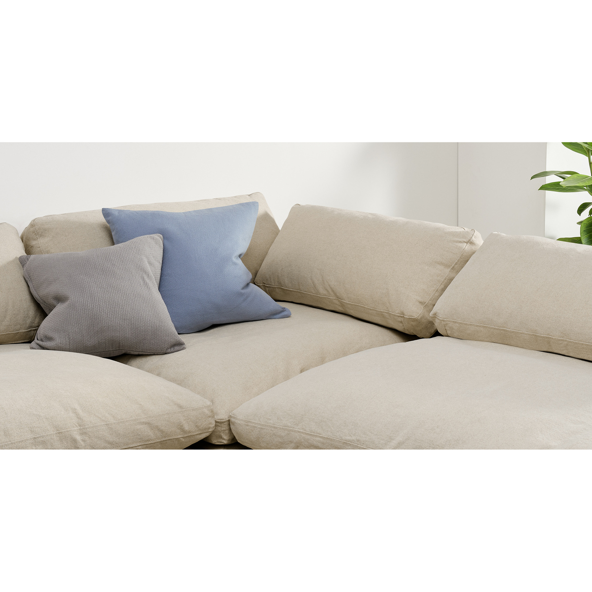 Samona Right Hand Facing Full Corner Sofa, Natural Cotton & Linen Mix – image 4