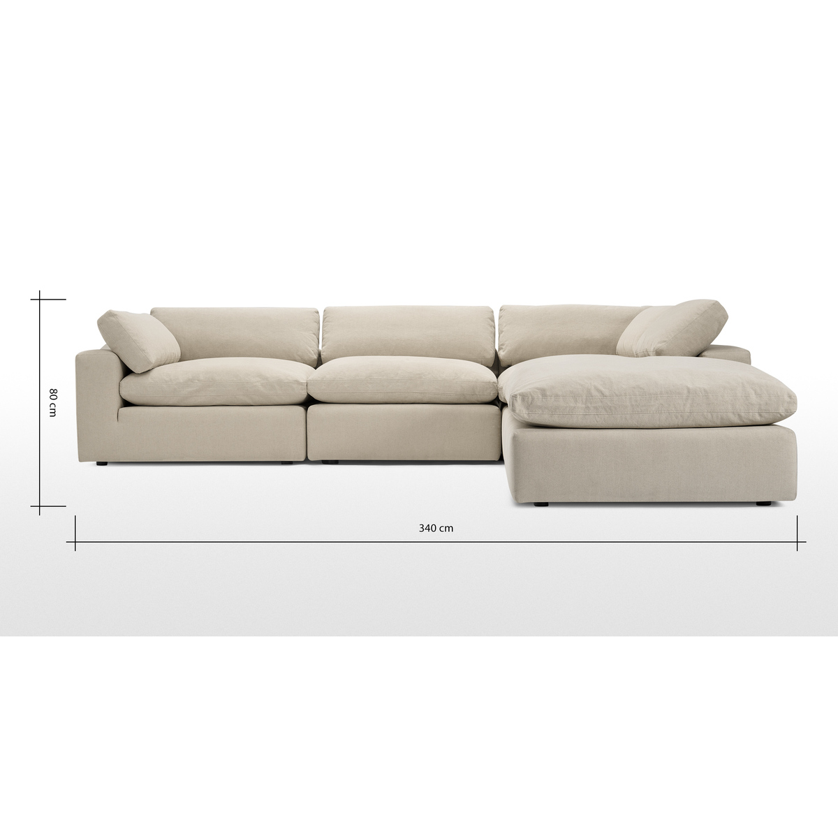 Samona Right Hand Facing Full Corner Sofa, Natural Cotton & Linen Mix – image 8