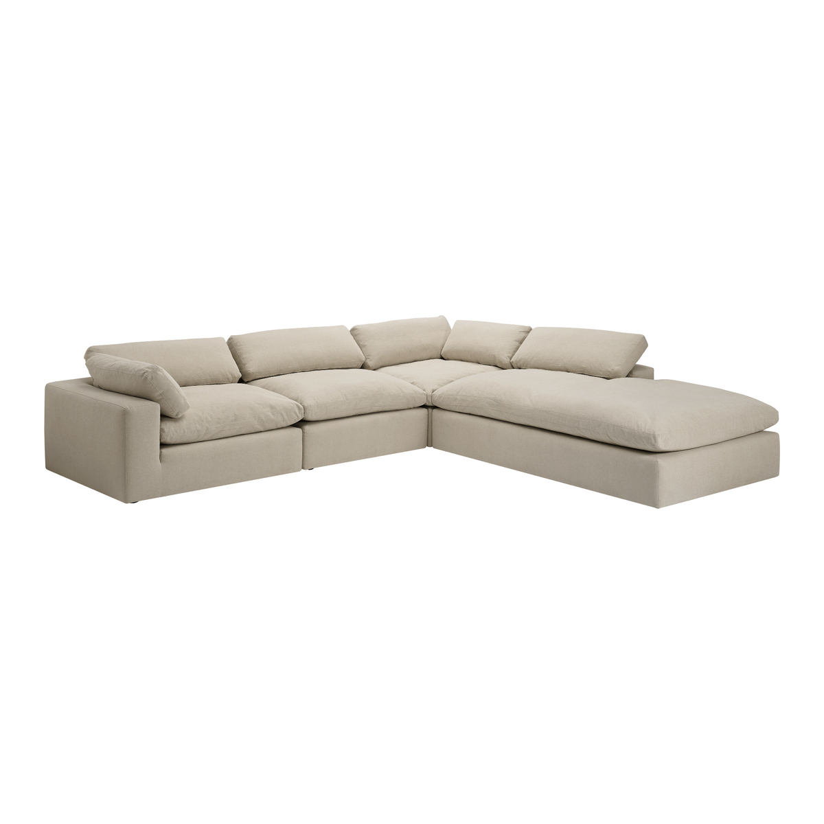 Samona Right Hand Facing Full Corner Sofa, Natural Cotton & Linen Mix – image 1