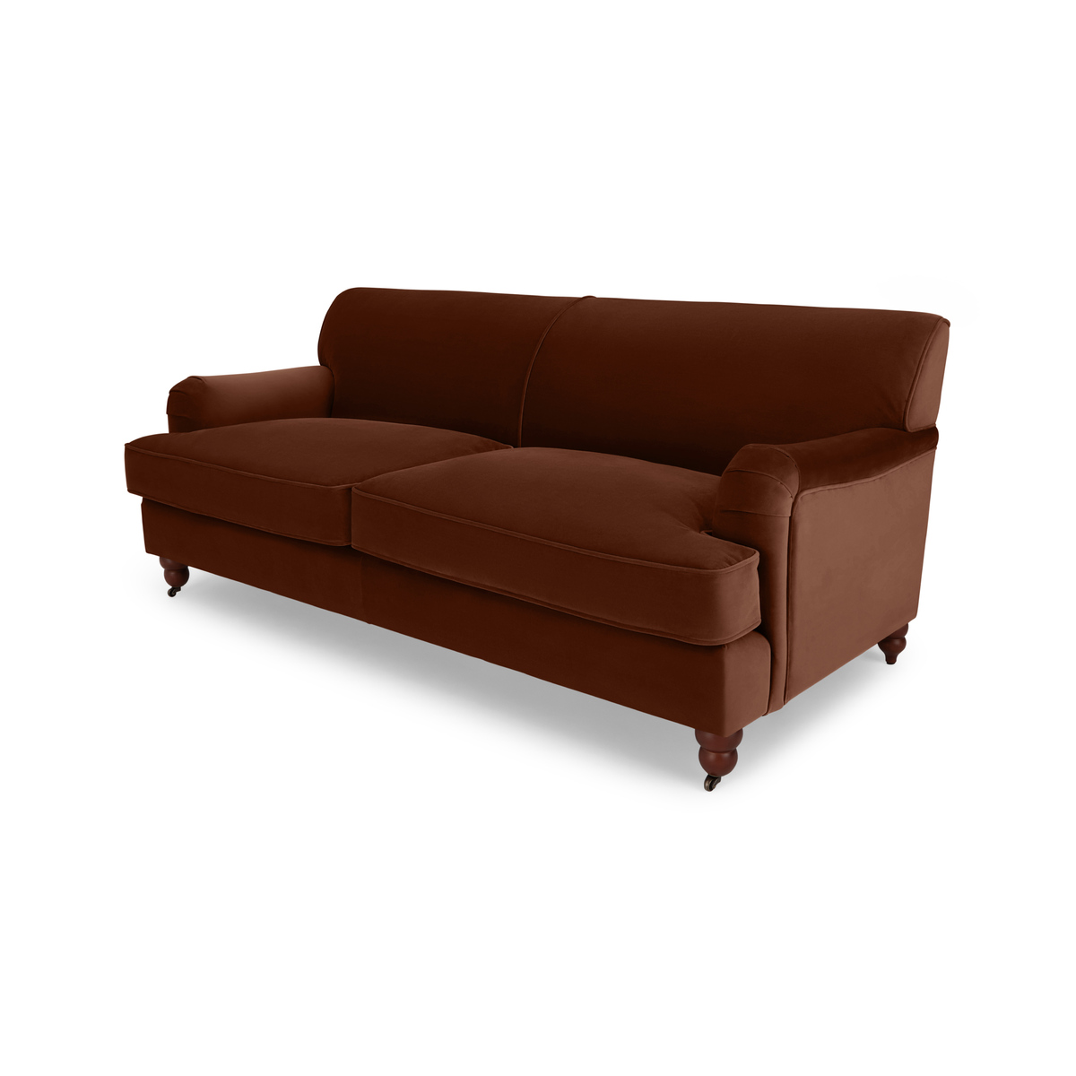 Orson 3 Seat Sofa, Warm Caramel Velvet – image 2