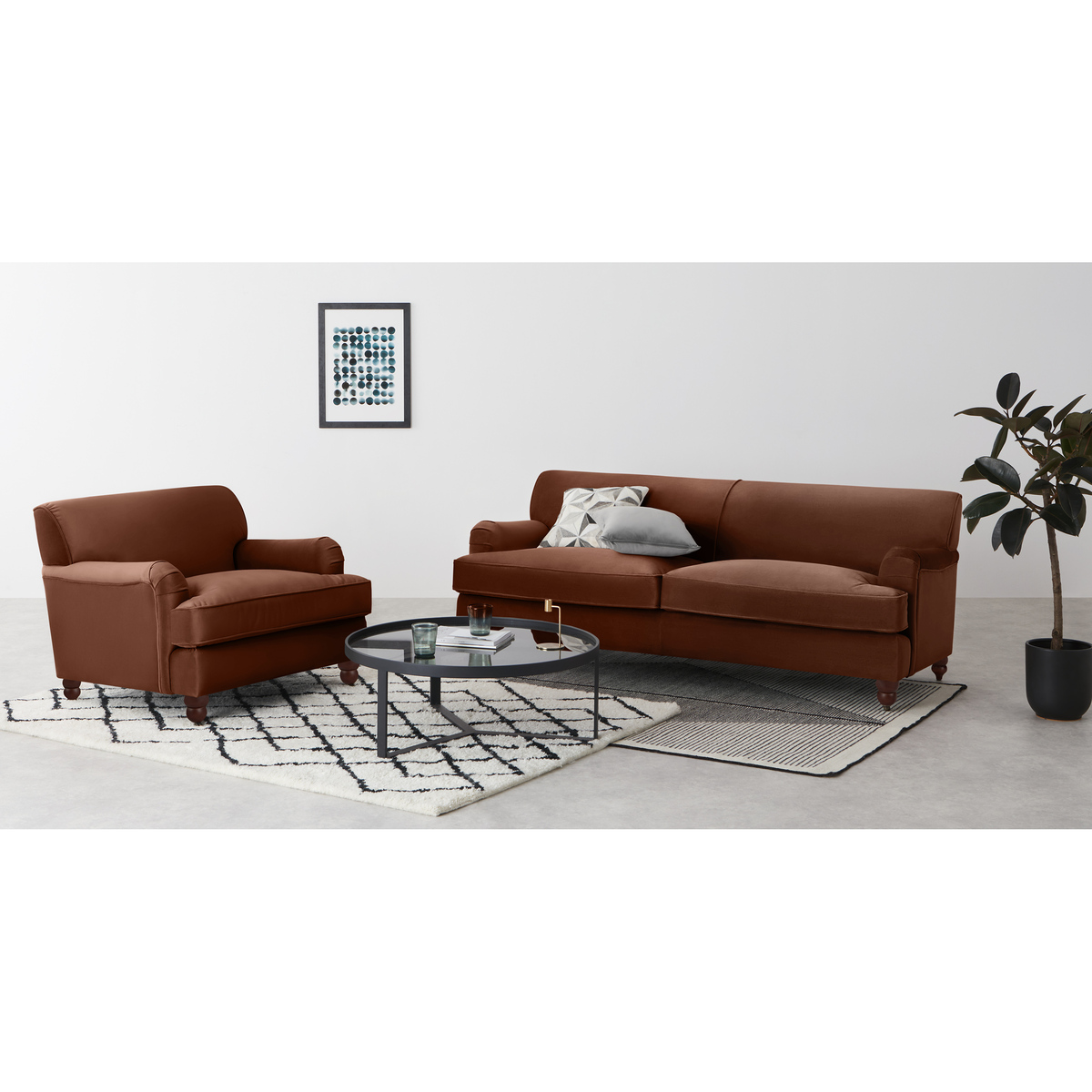 Orson 3 Seat Sofa, Warm Caramel Velvet – image 3