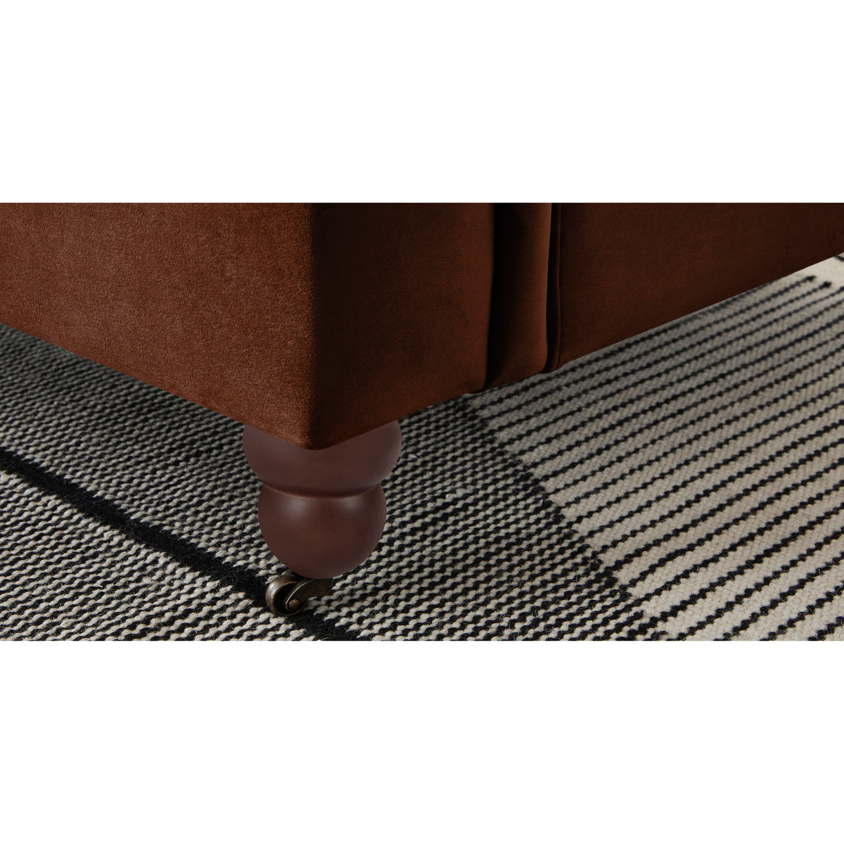 Orson 3 Seat Sofa, Warm Caramel Velvet – image 4