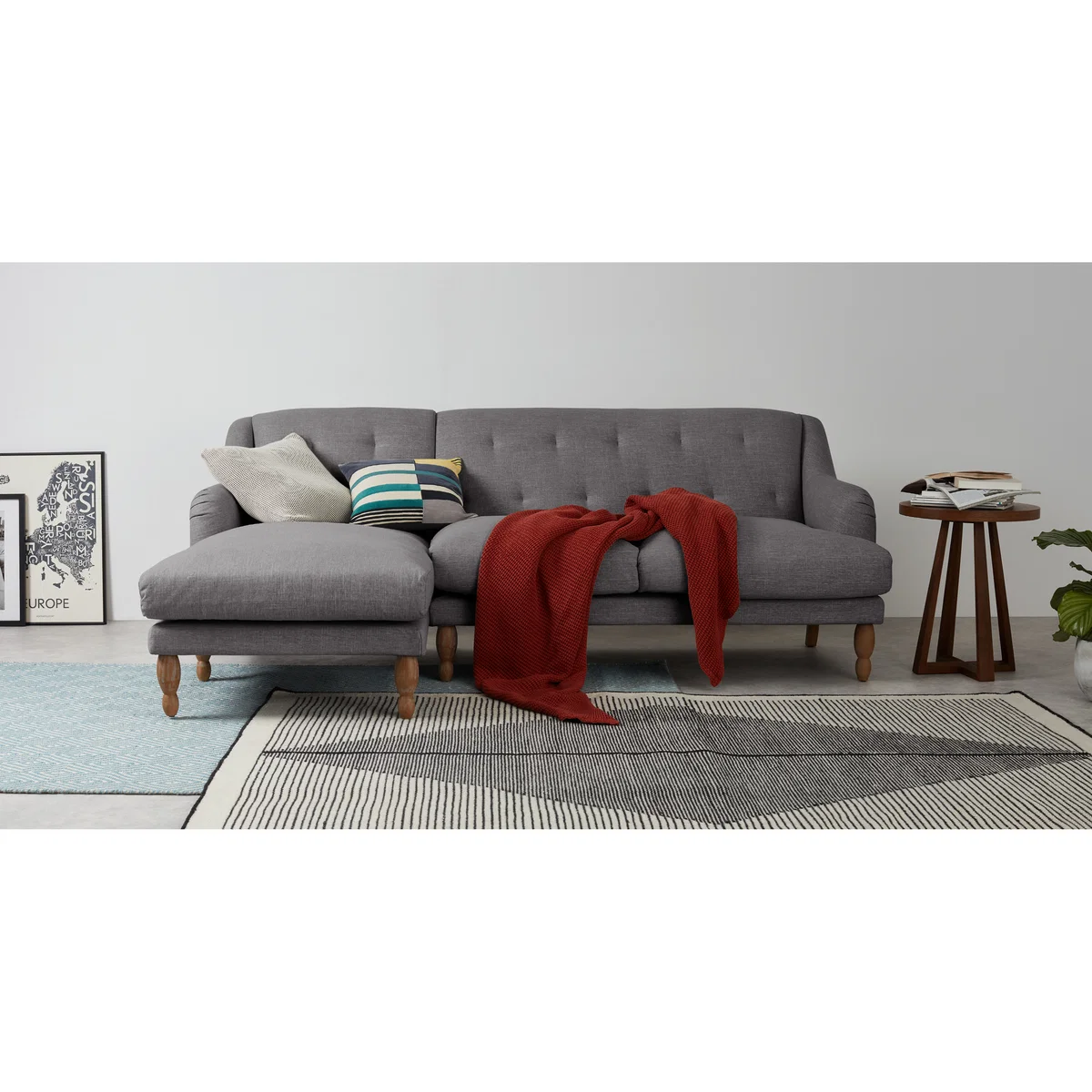 Ariana Left Hand Facing Chaise End Corner Sofa, Graphite Grey – image 2
