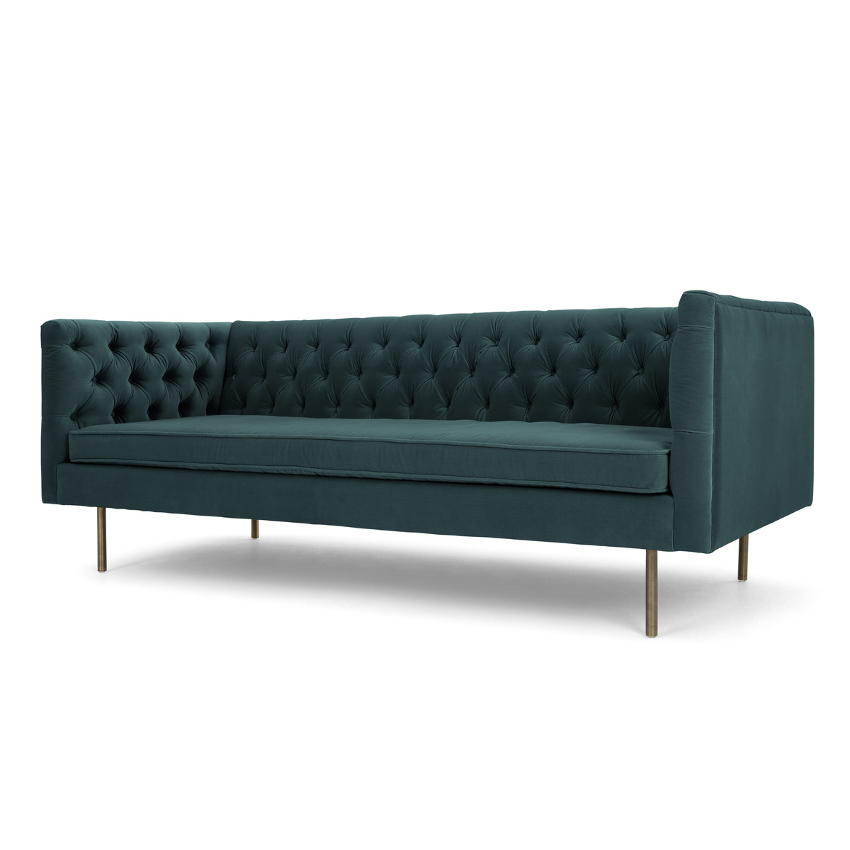 Julianne 3 Seater Sofa, Petrol Cotton Velvet – image 2