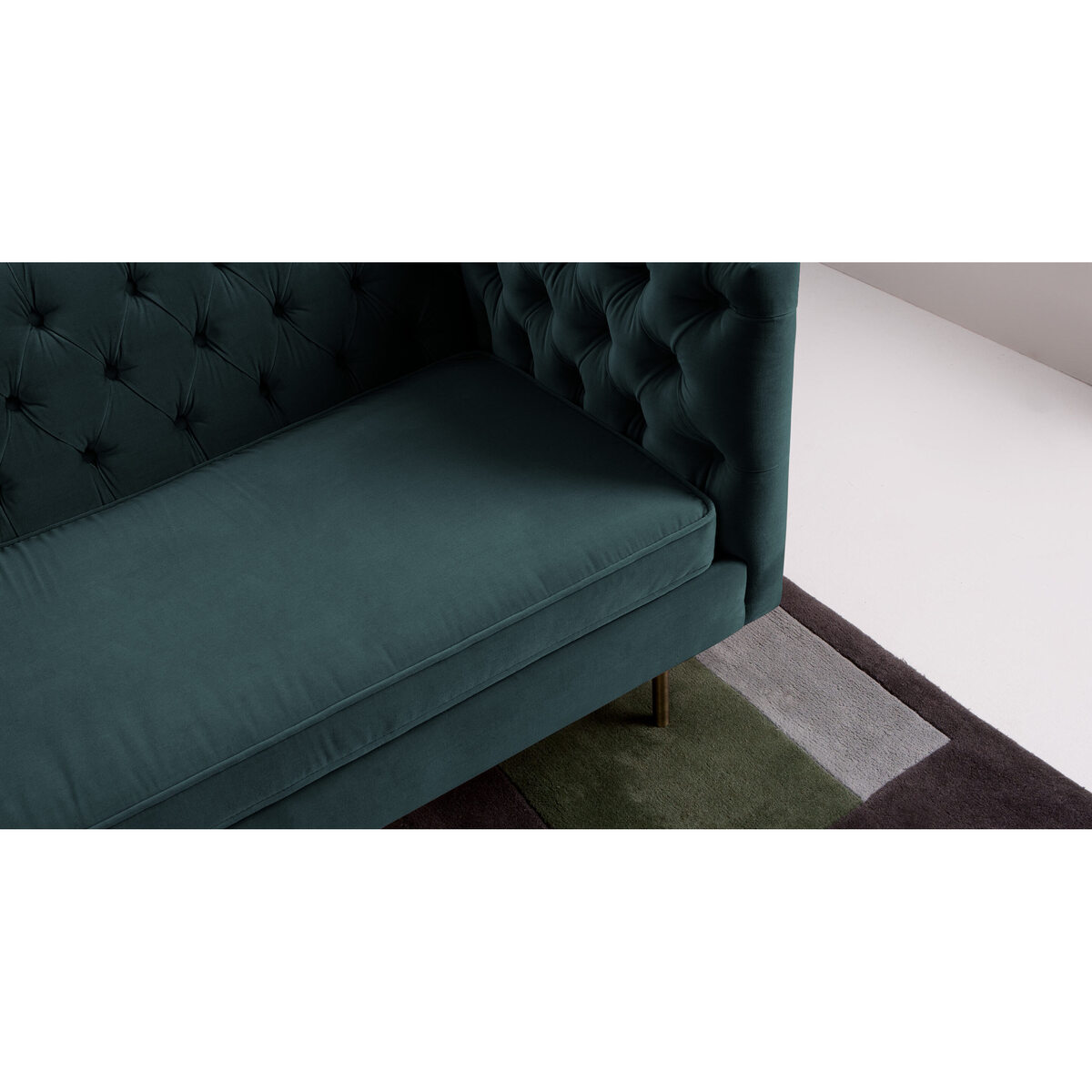 Julianne 3 Seater Sofa, Petrol Cotton Velvet – image 4