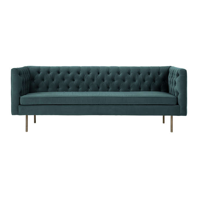 Julianne 3 Seater Sofa, Petrol Cotton Velvet – image 1