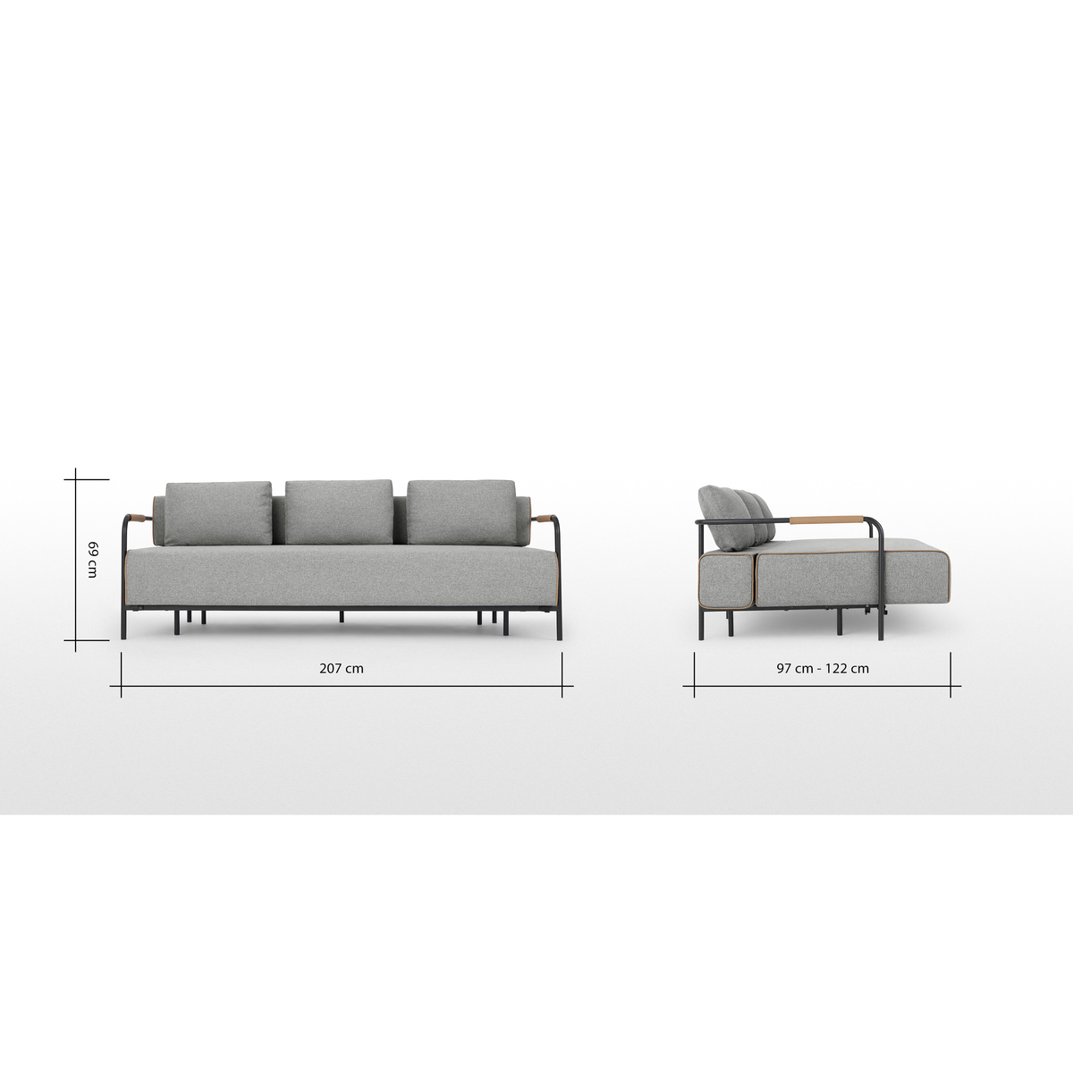 Nestor Sofa Bed, Mountain Grey – image 7