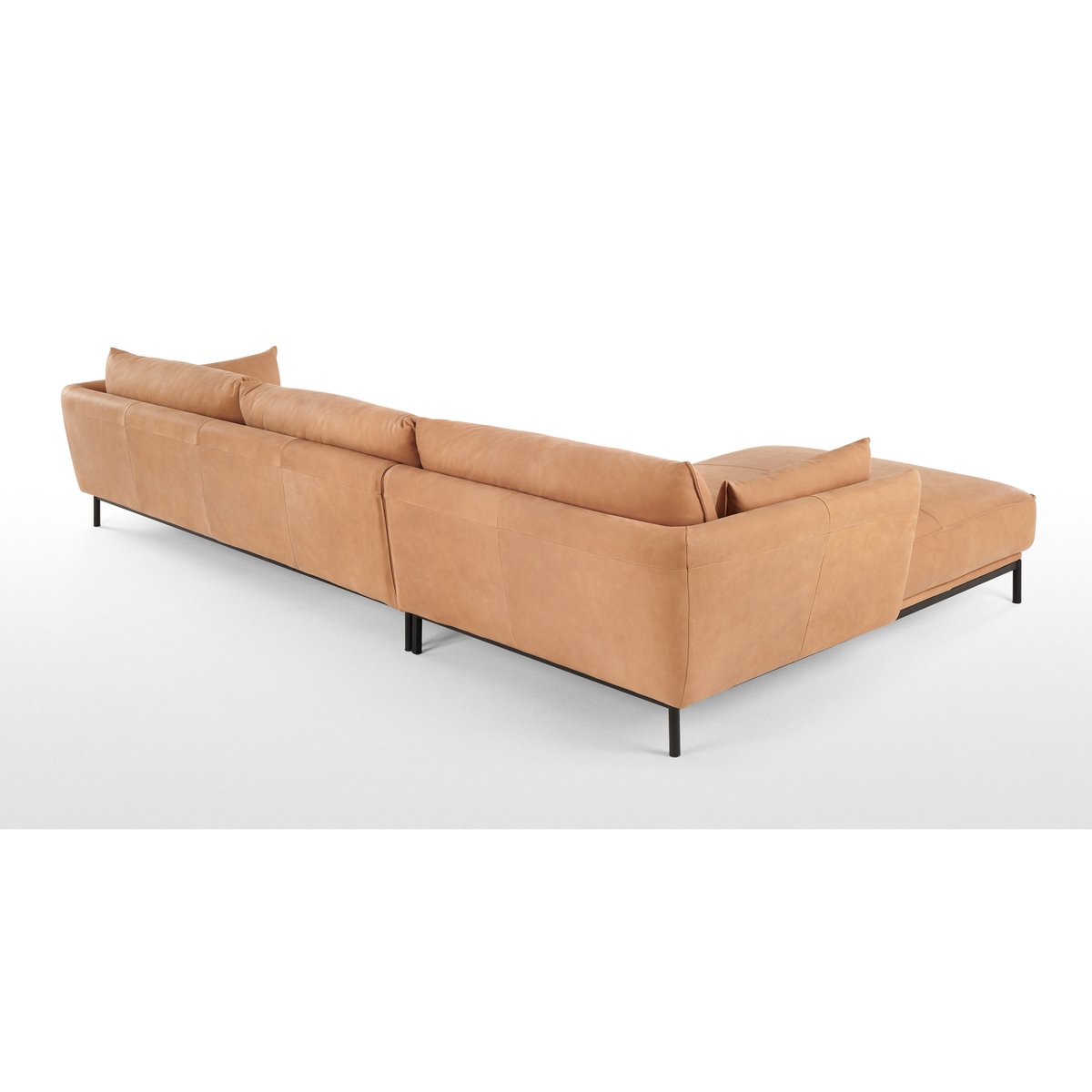 Odelle, Left Hand Facing Chaise End Corner Sofa, Tan Leather – image 4