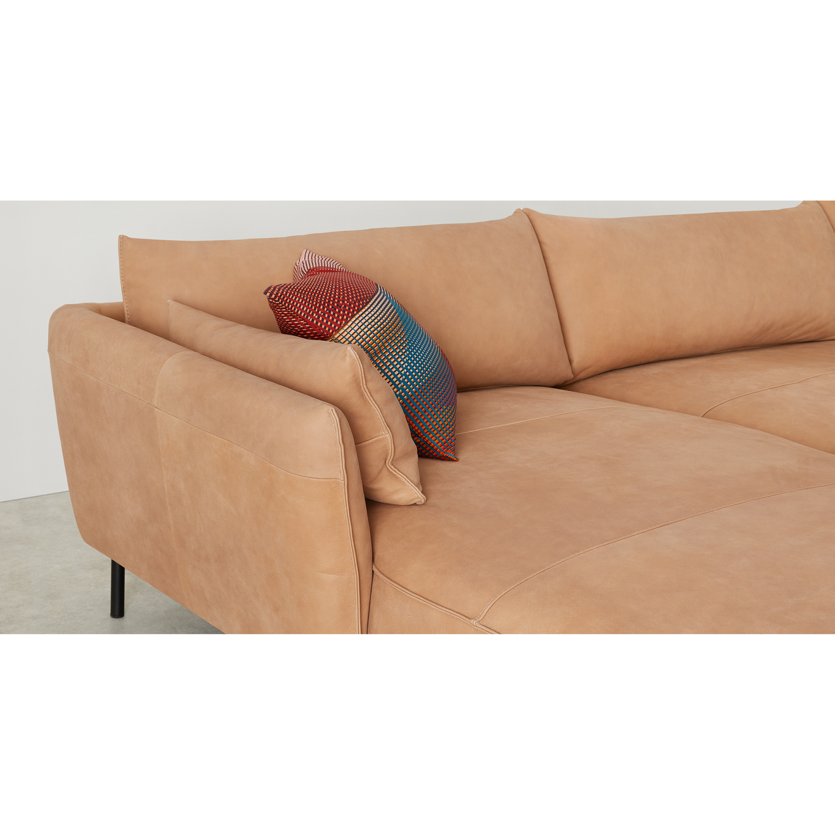 Odelle, Left Hand Facing Chaise End Corner Sofa, Tan Leather – image 5