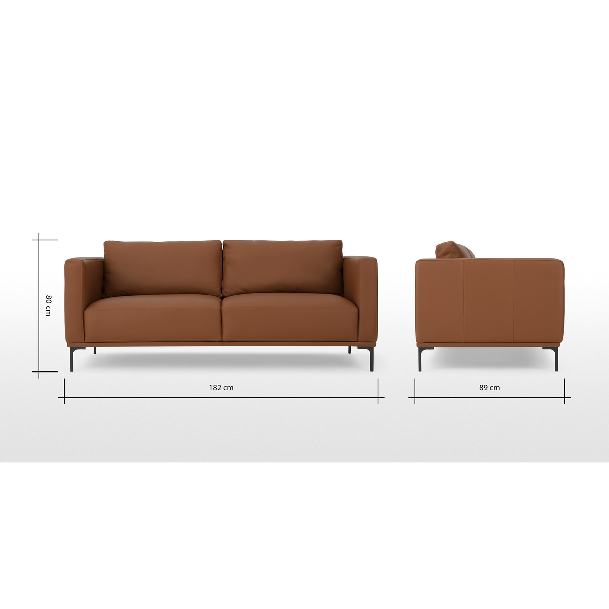 Milo Large 2 Seater Sofa, Otis Mocha Leather – image 8