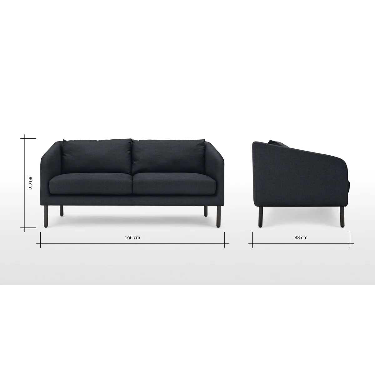 Merrick 2 Seater Sofa, Dark Denim Dark Blue Weave – image 6
