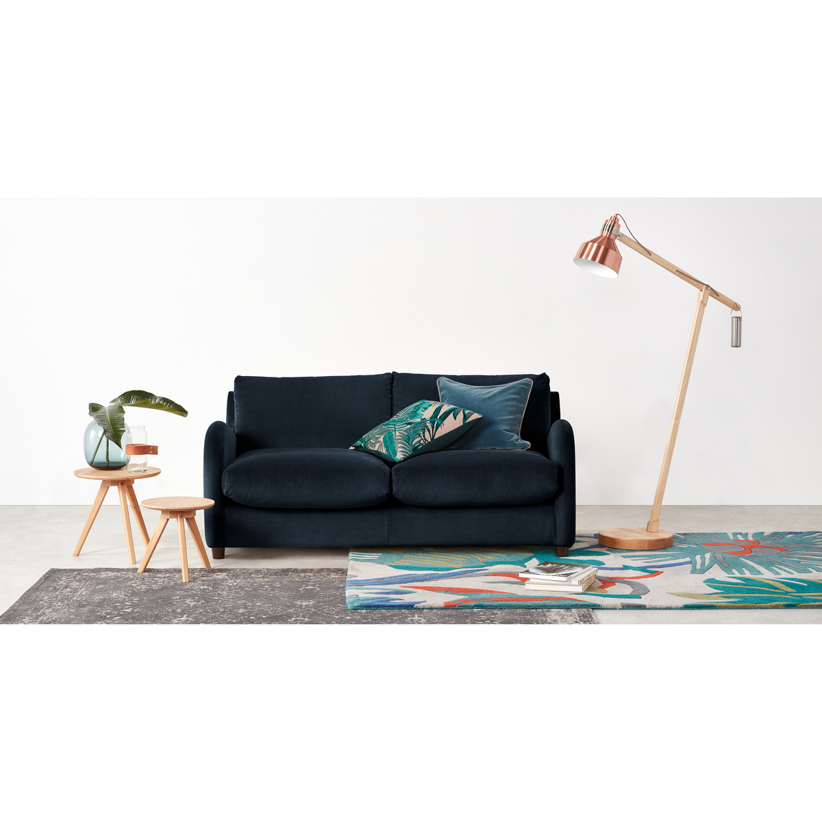 Sofia 2 Seater Sofabed, Plush Indigo Velvet – image 3