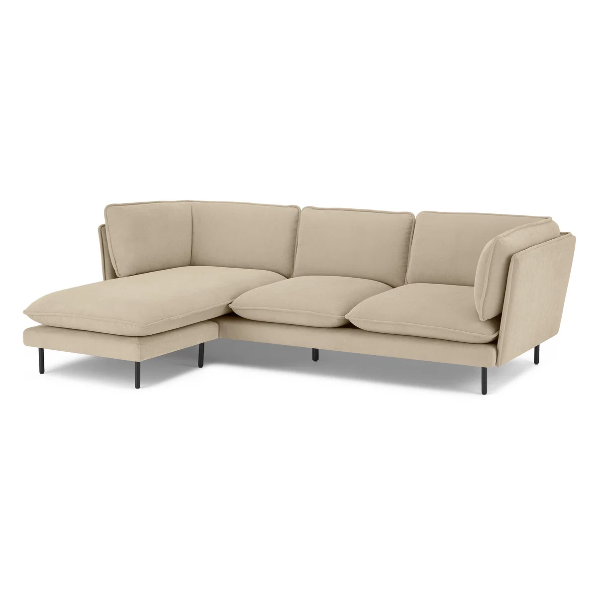 Wes 3 Seater Chaise End Corner Sofa, Stone Corduroy Velvet – image 2