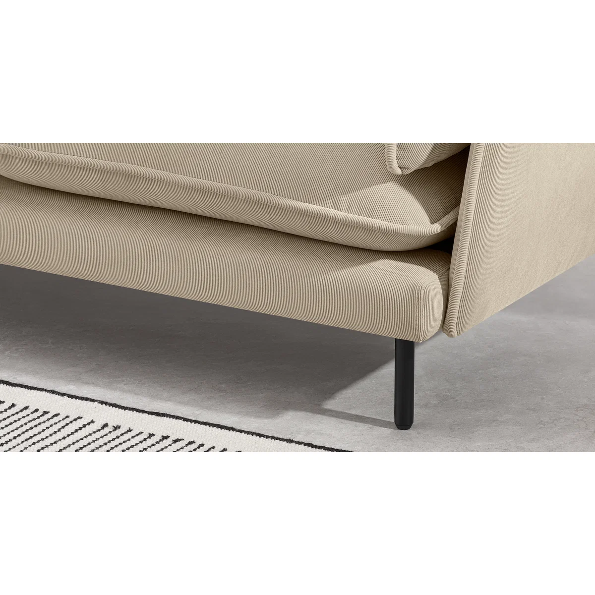 Wes 3 Seater Chaise End Corner Sofa, Stone Corduroy Velvet – image 4