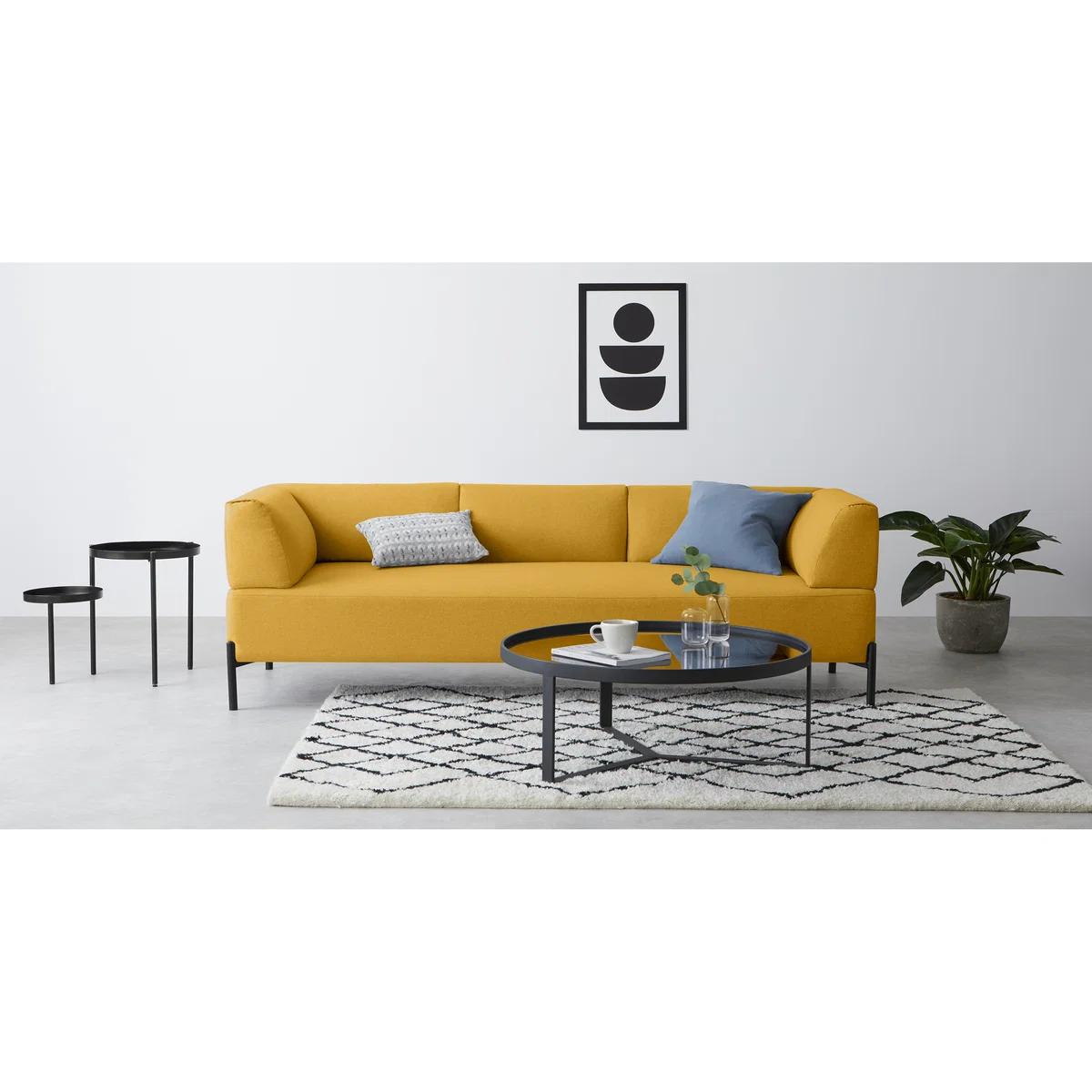 Kiva 3 Seater Sofa, Yolk Yellow – image 2