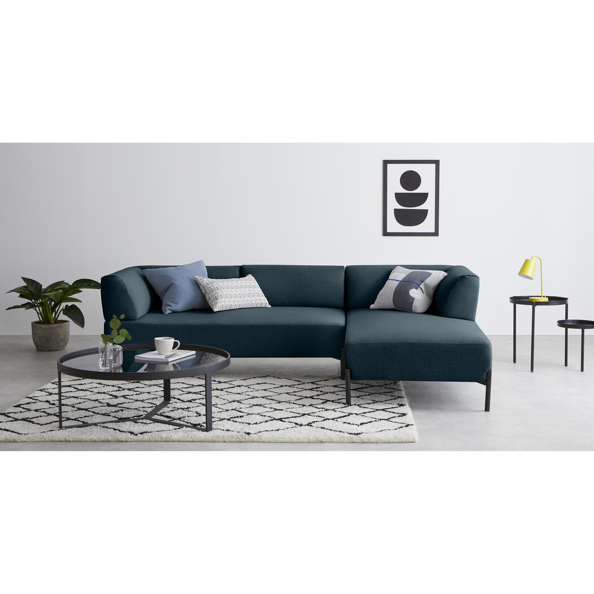 Made Essentials Kiva Right Hand Facing Chaise End Corner Sofa, Aegean Blue – image 2