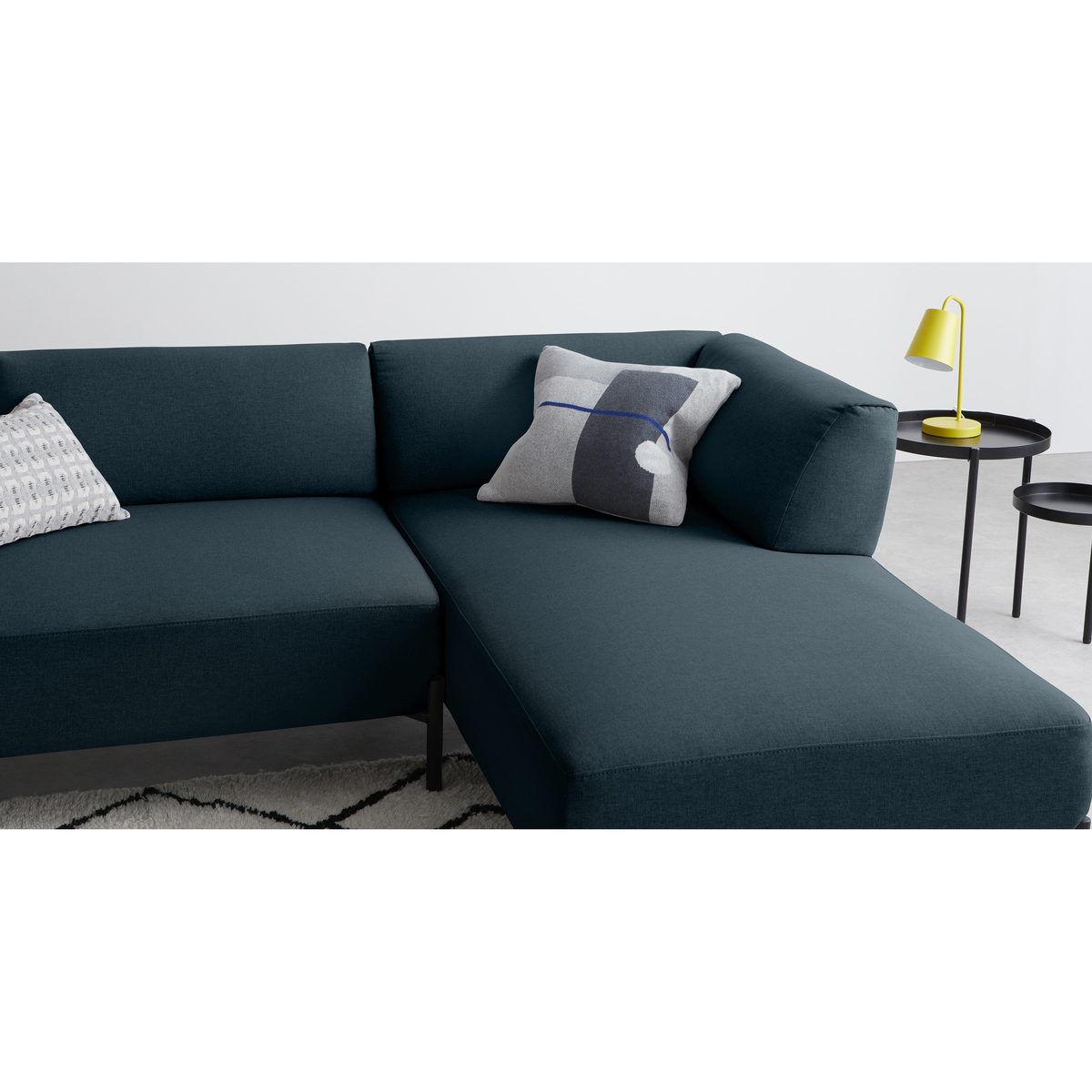 Made Essentials Kiva Right Hand Facing Chaise End Corner Sofa, Aegean Blue – image 4