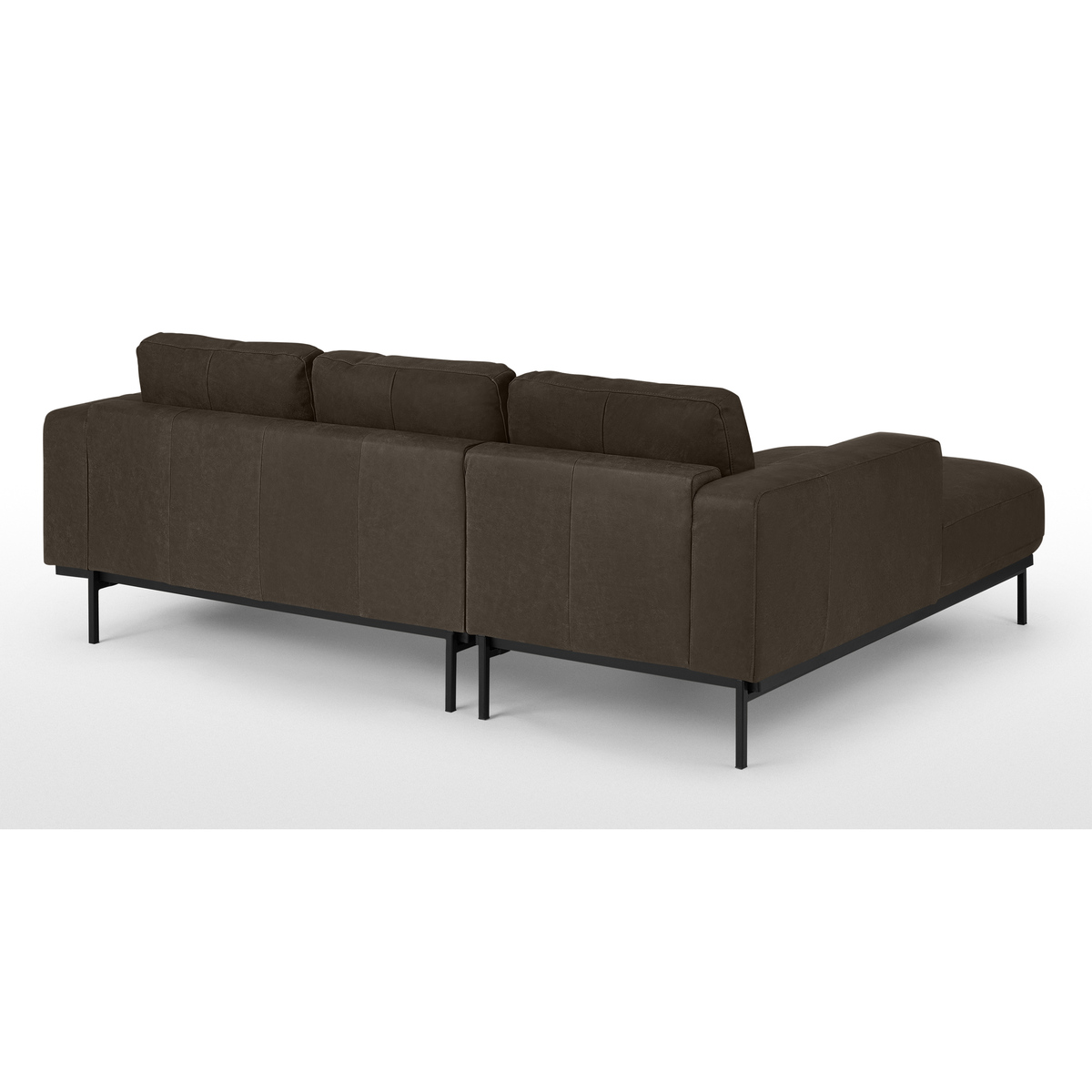 Jarrod Left Hand facing Chaise End Corner Sofa, Truffle Brown Leather – image 5