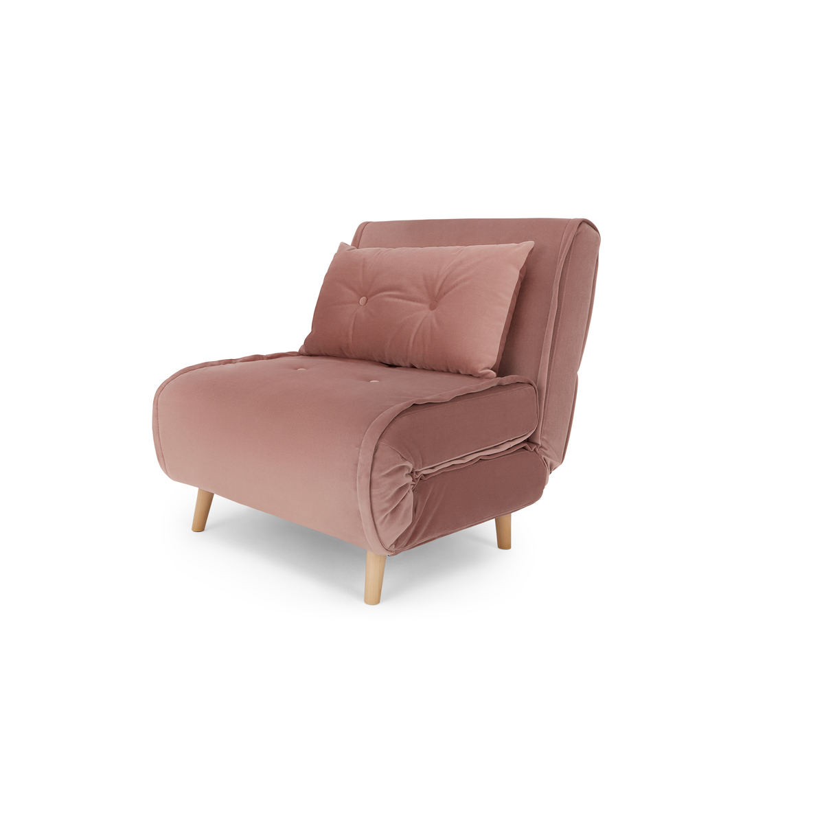 Haru Single Sofa Bed, Velvet Vintage Pink – image 2