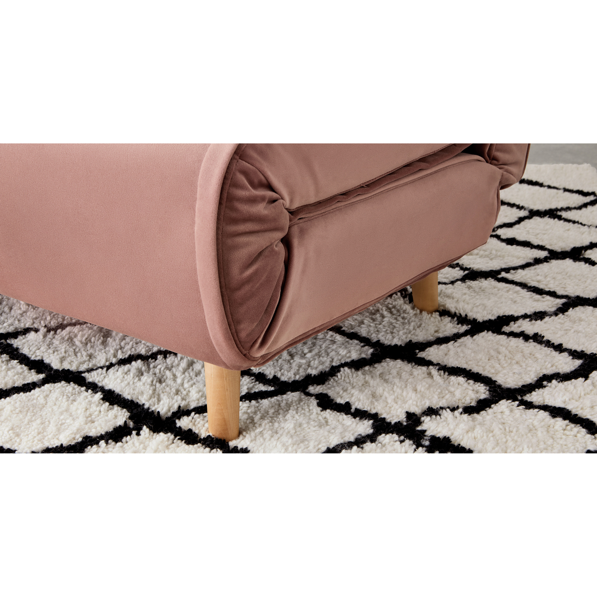 Haru Single Sofa Bed, Velvet Vintage Pink – image 4