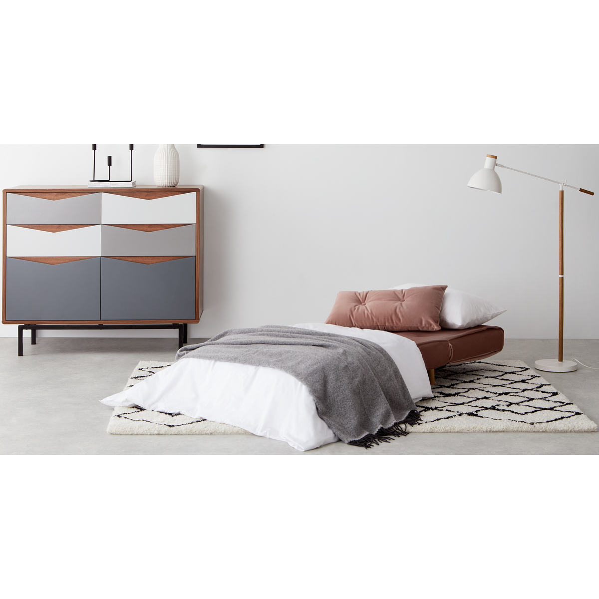 Haru Single Sofa Bed, Velvet Vintage Pink – image 6